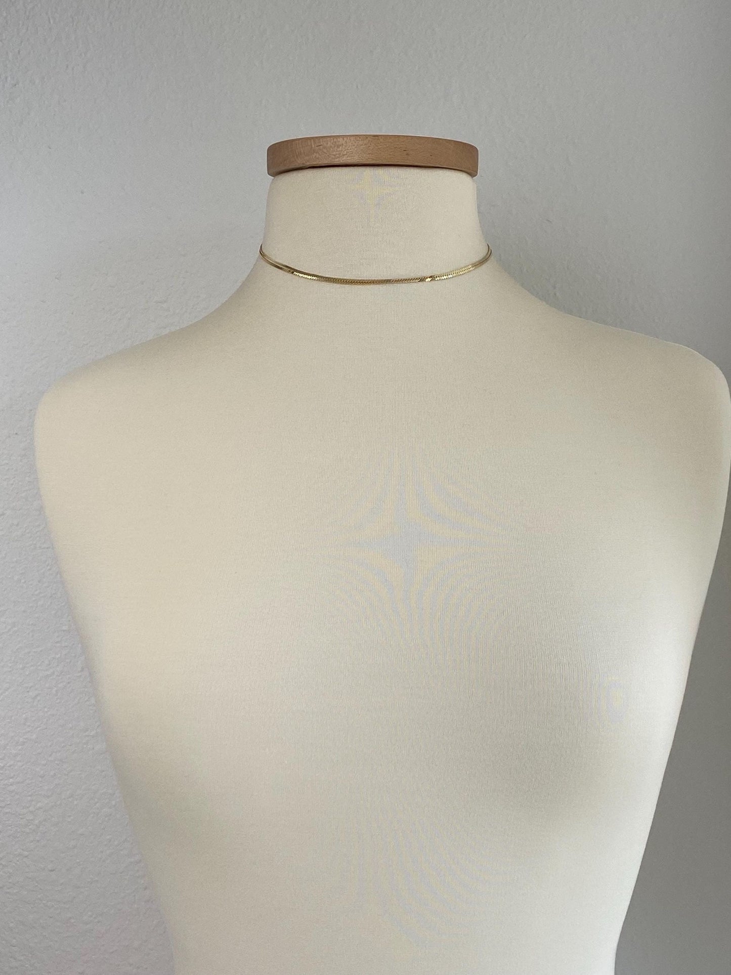 Vintage Solid 14k Yellow Gold Long Serpentine Chain Necklace - 30 inches