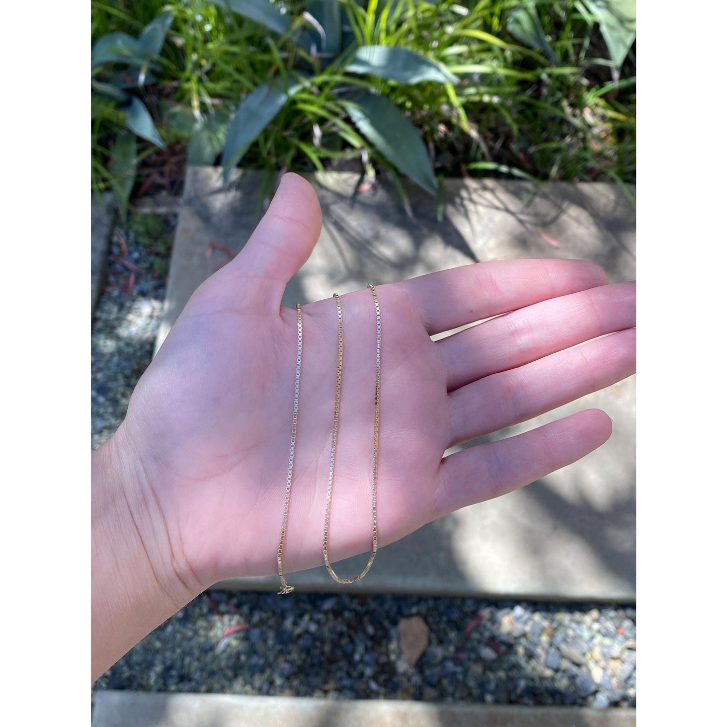 Vintage Solid 14k Yellow Gold Box Chain Necklace - 24.25 inches