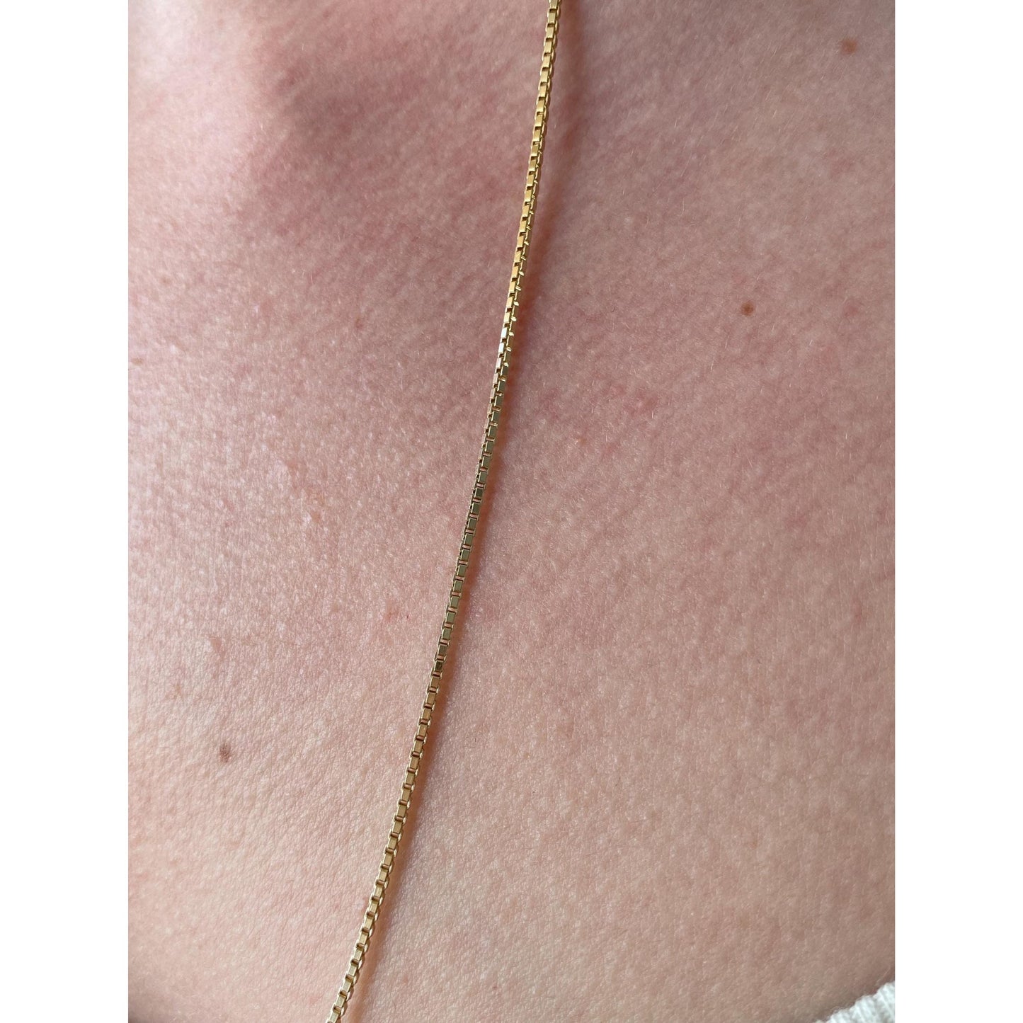 Vintage Solid 14k Yellow Gold Box Chain Necklace - 24.25 inches