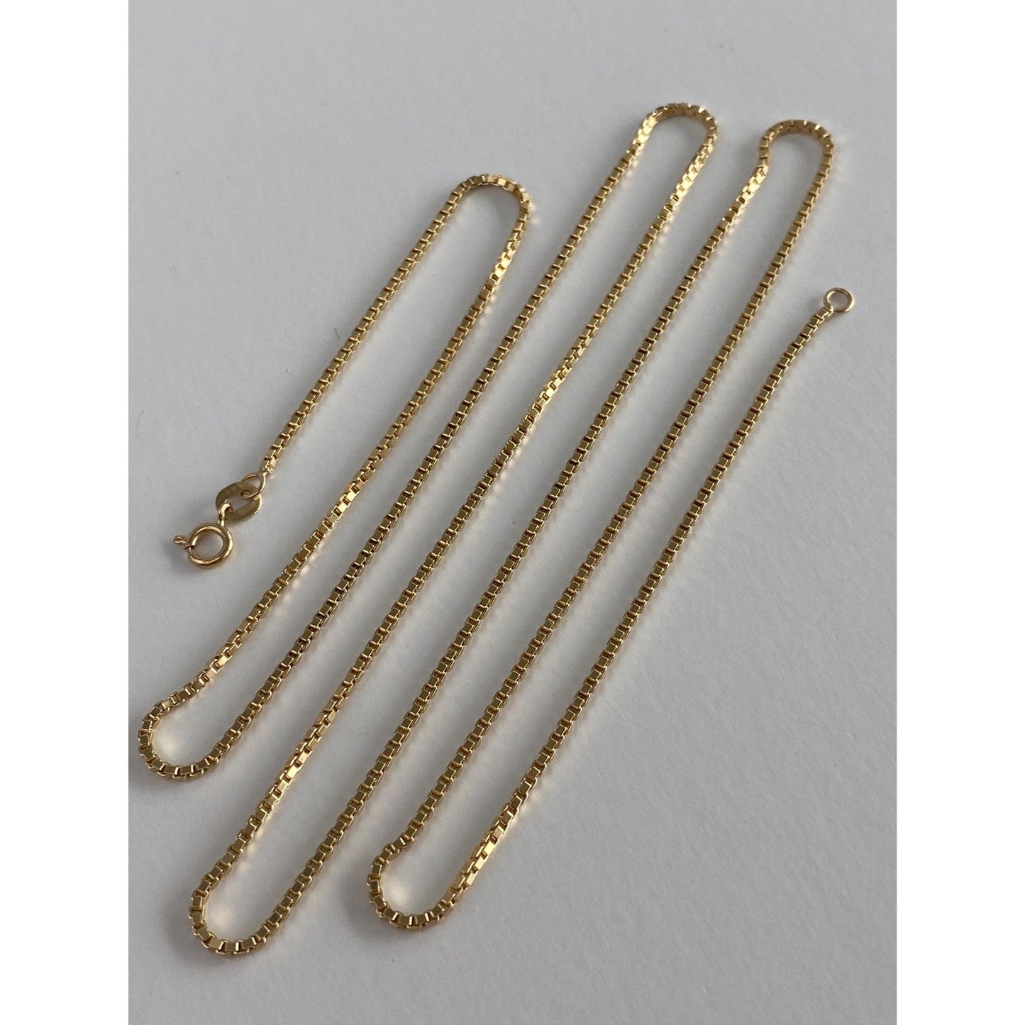 Vintage Solid 14k Yellow Gold Box Chain Necklace - 24.25 inches