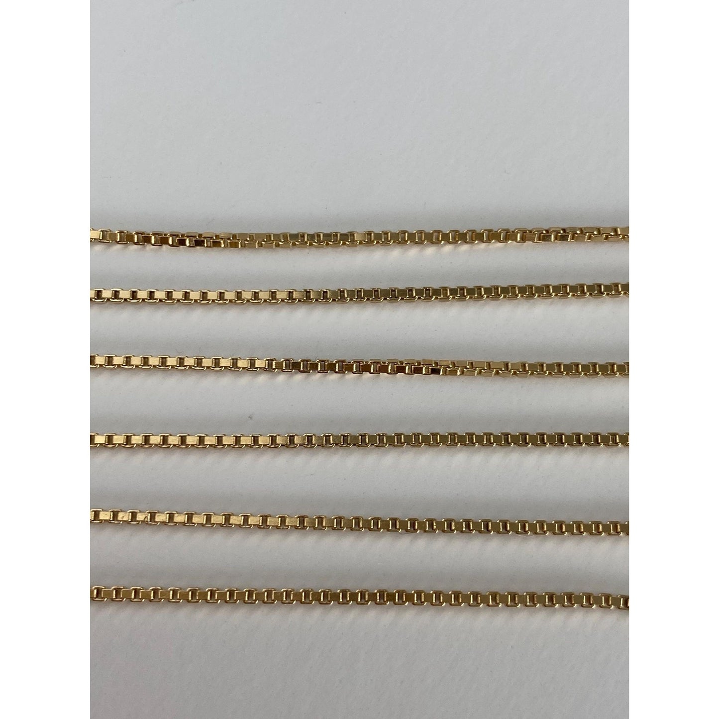Vintage Solid 14k Yellow Gold Box Chain Necklace - 24.25 inches