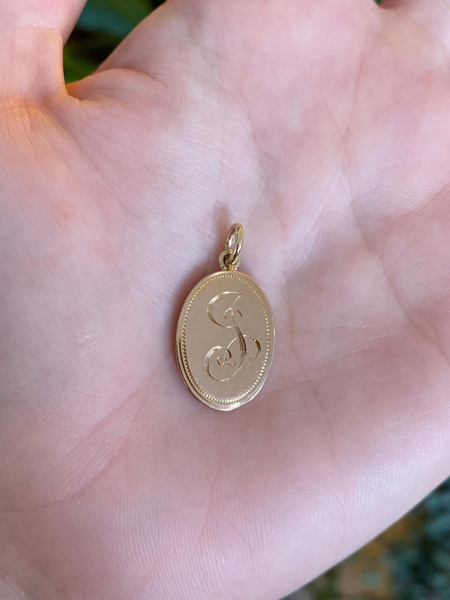 Vintage Solid 14k Yellow Gold Initial Cufflink Conversion Charm