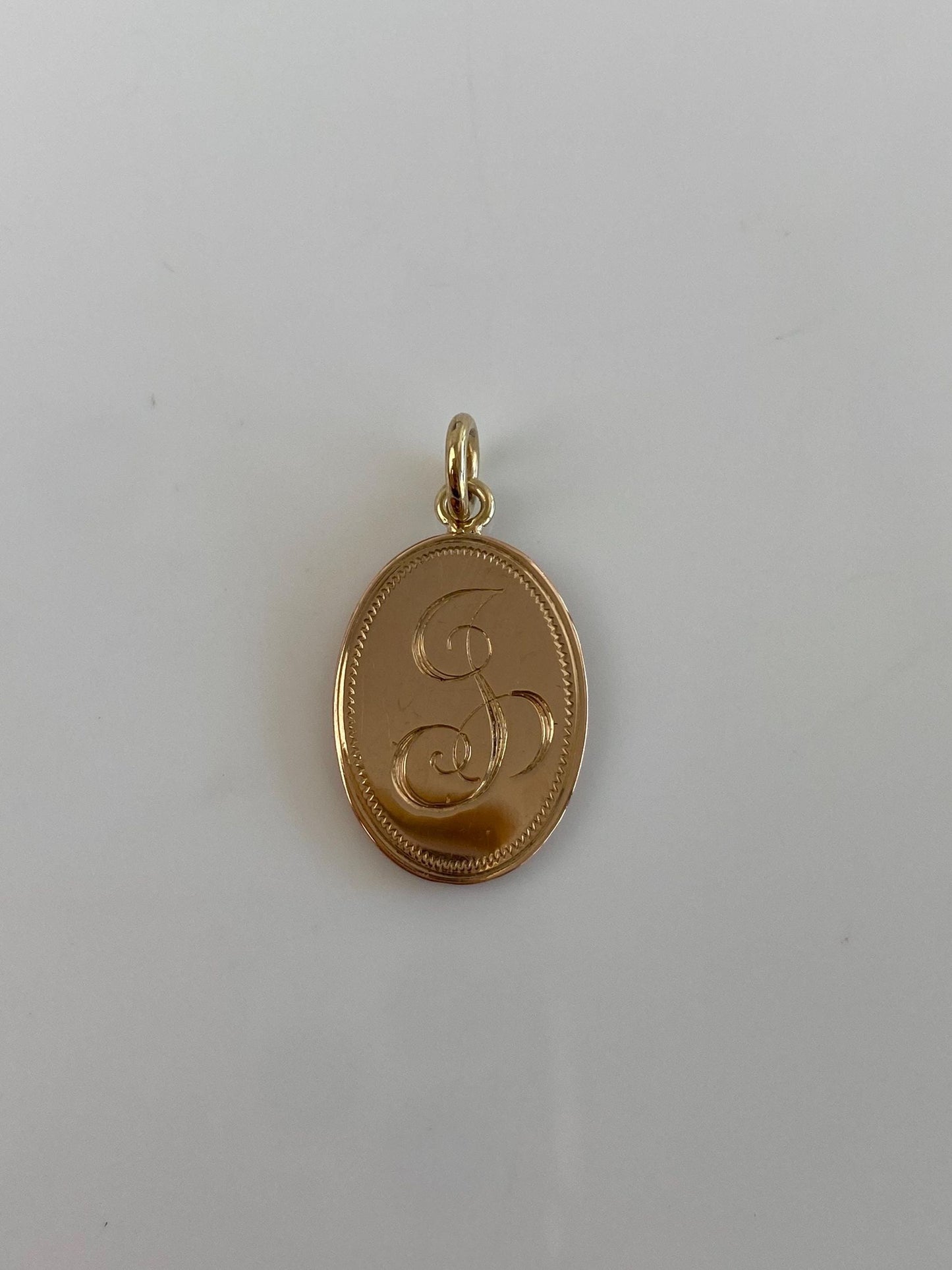 Vintage Solid 14k Yellow Gold Initial Cufflink Conversion Charm