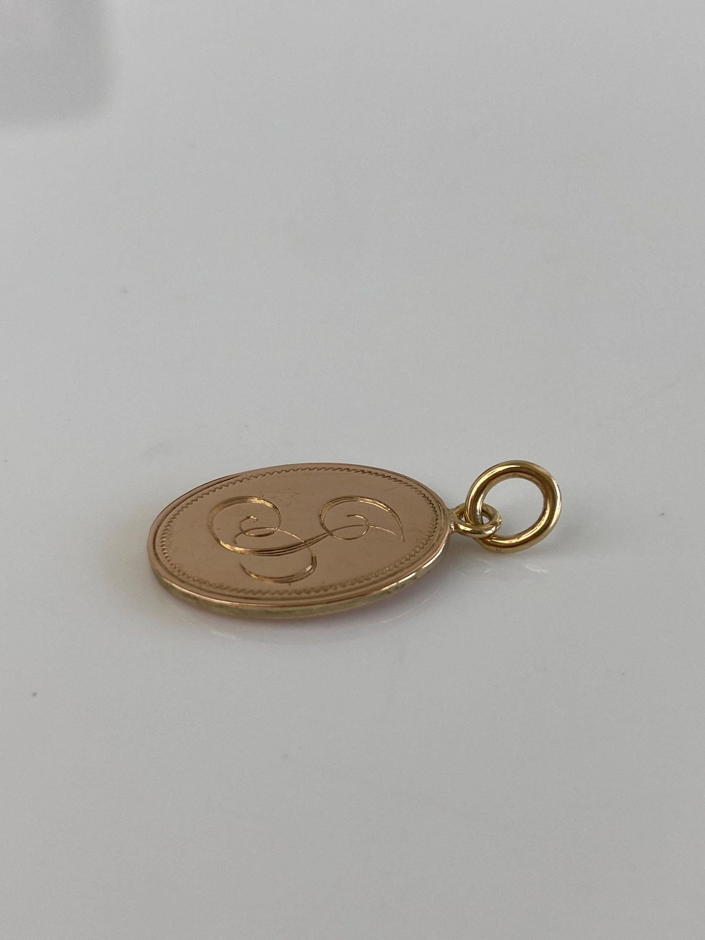 Vintage Solid 14k Yellow Gold Initial Cufflink Conversion Charm