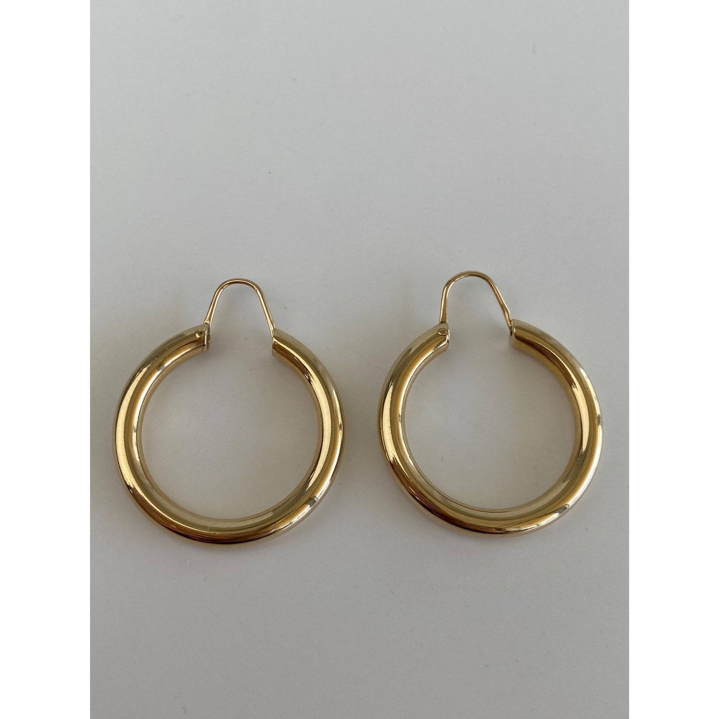 Vintage 14k Yellow Gold Chunky Hoop Earrings