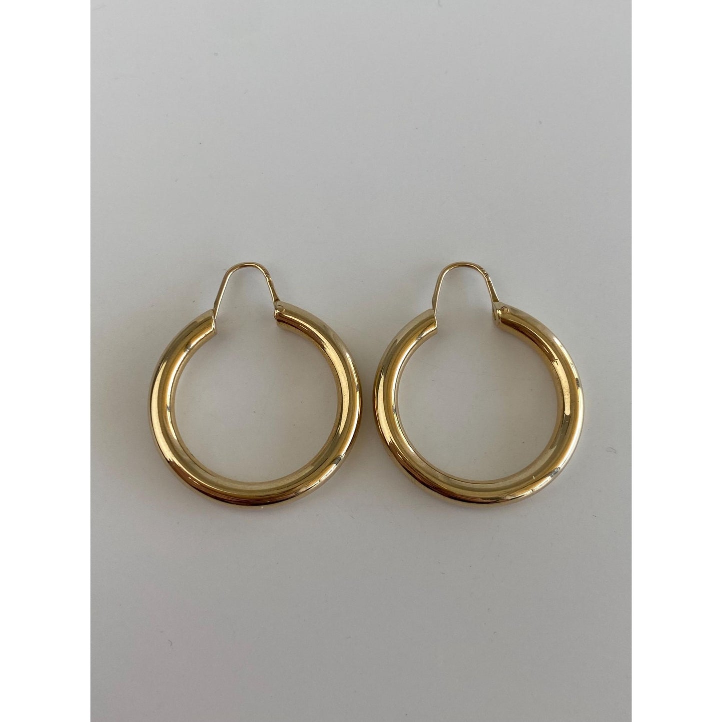 Vintage 14k Yellow Gold Chunky Hoop Earrings