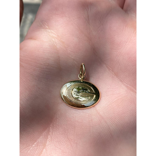 Vintage Solid 14k Yellow Gold Initial 'G' Cufflink Conversion Charm