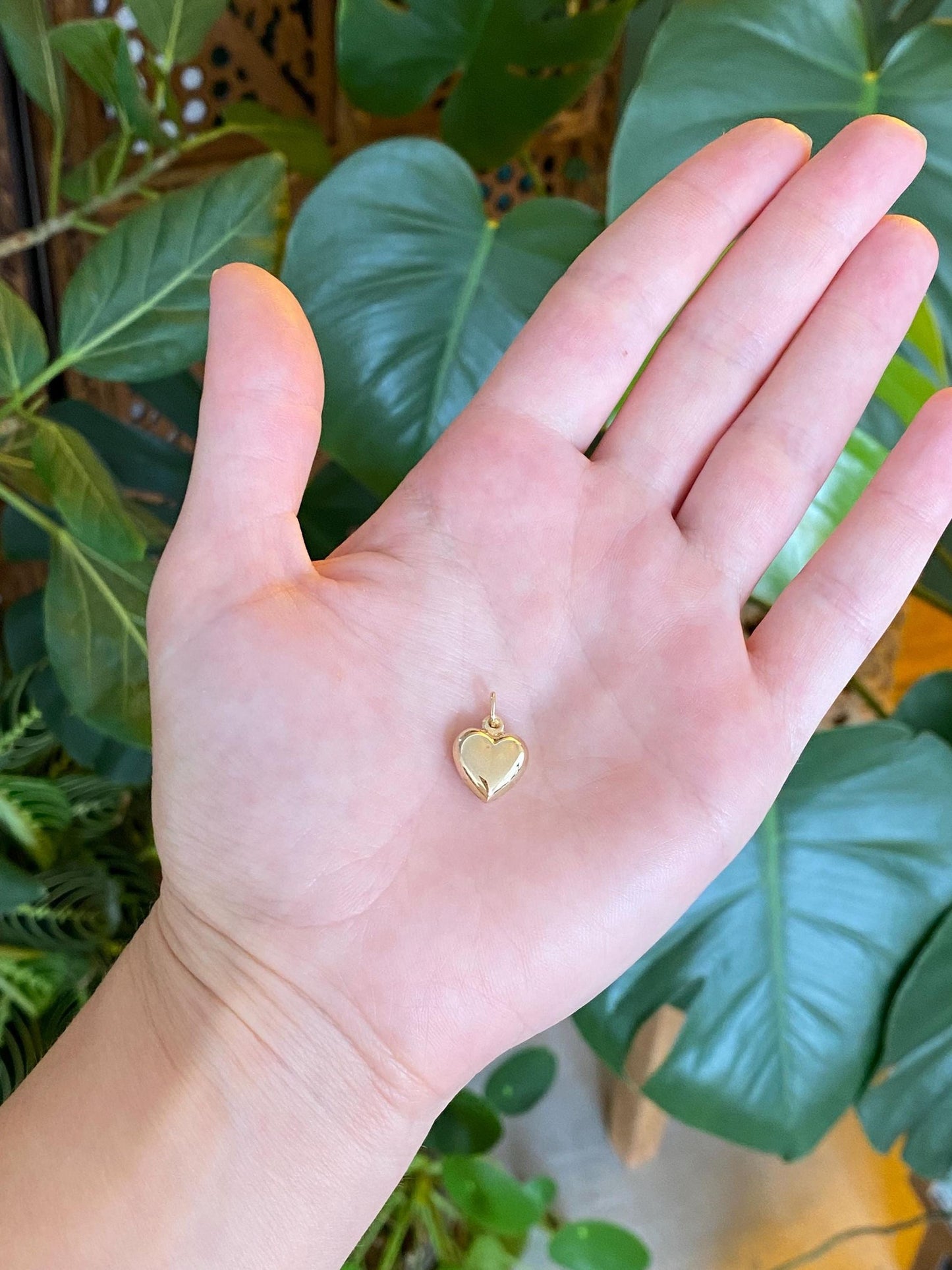Vintage 14k Yellow Gold Puffy Heart Charm