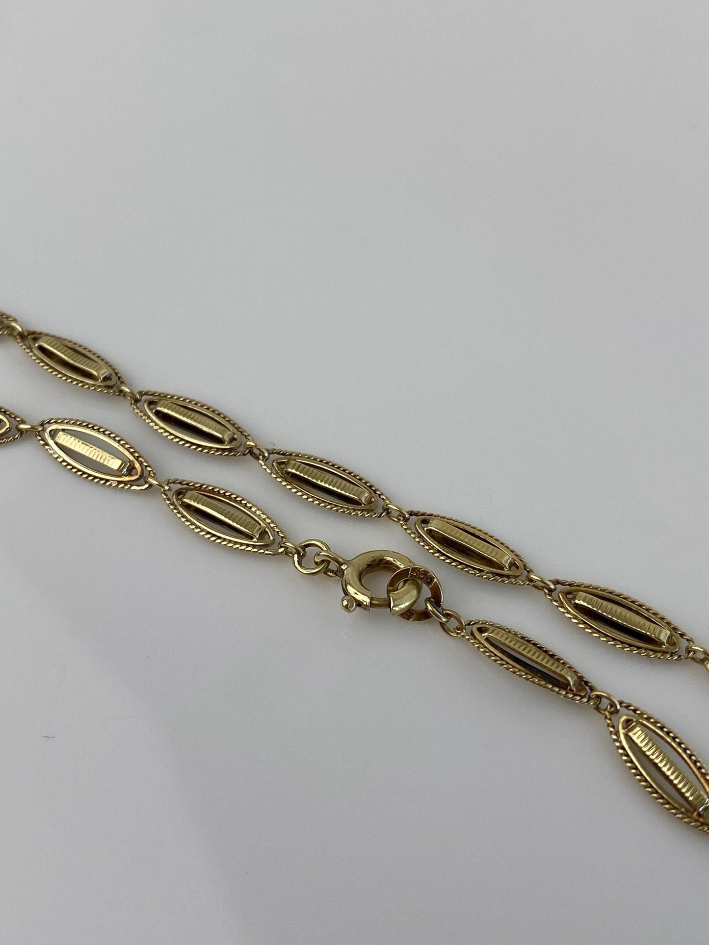 Vintage Solid 14k Yellow Gold Fancy Link Bracelet - 6.75 inches