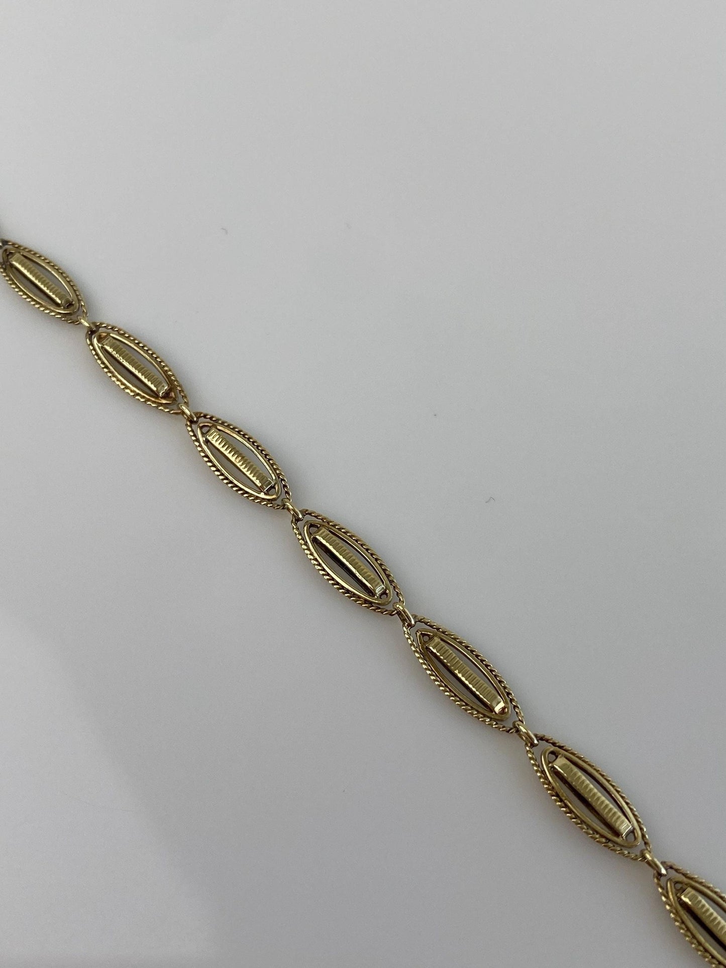 Vintage Solid 14k Yellow Gold Fancy Link Bracelet - 6.75 inches