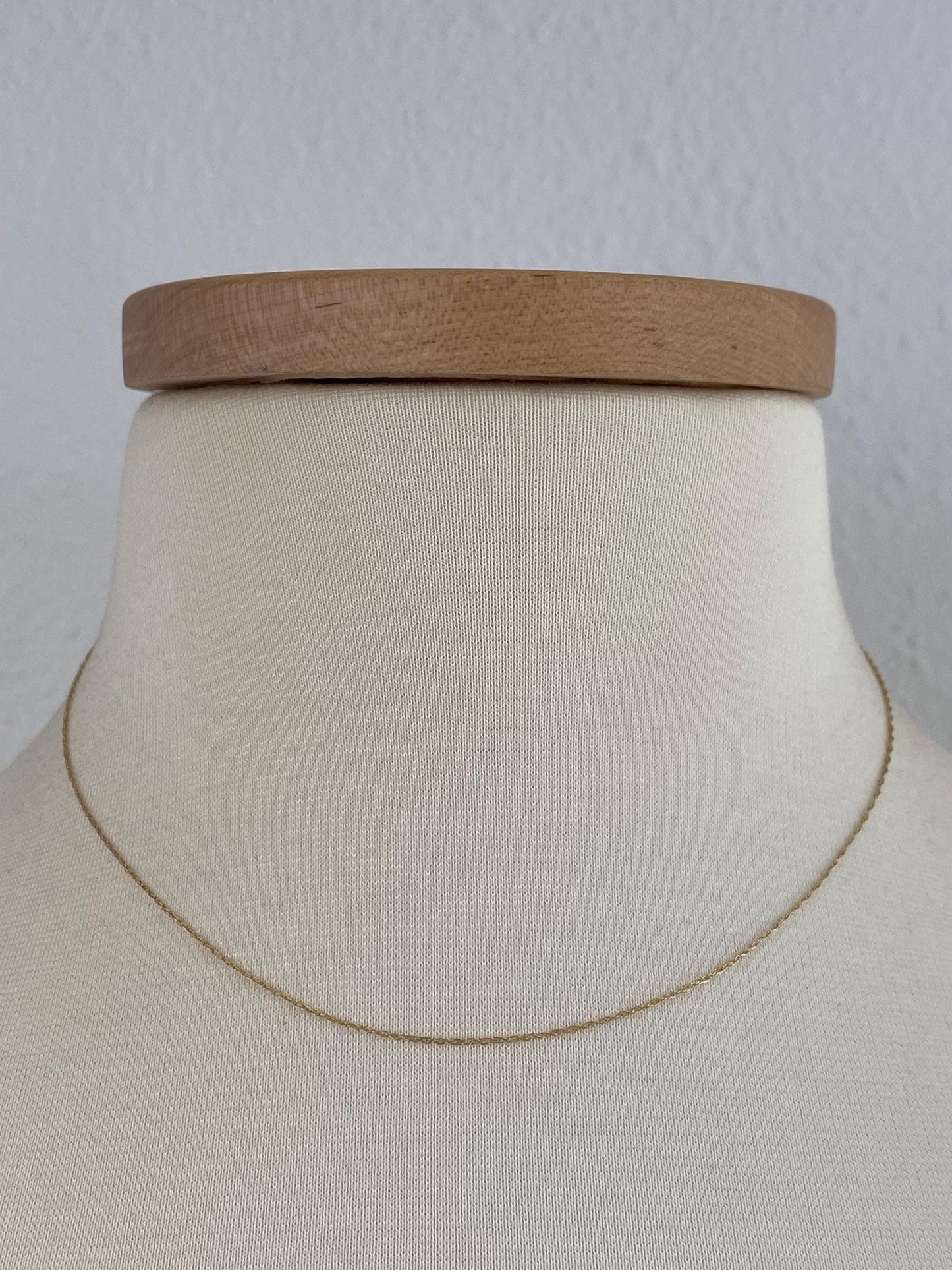 Vintage Solid 10k Yellow Gold Dainty Chain Necklace - 16.25 inches