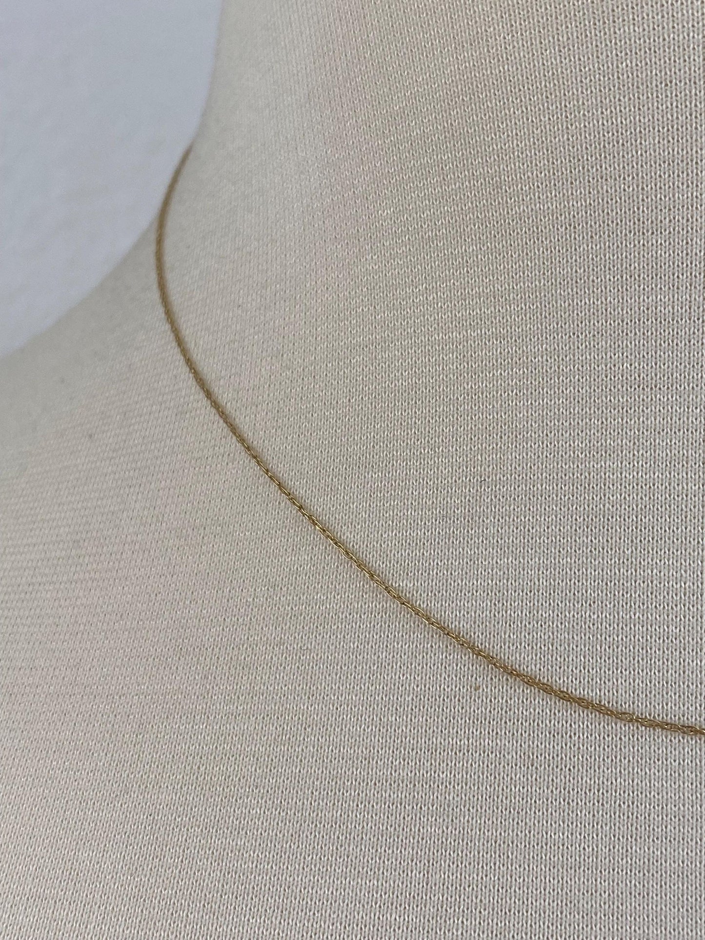 Vintage Solid 10k Yellow Gold Dainty Chain Necklace - 16.25 inches