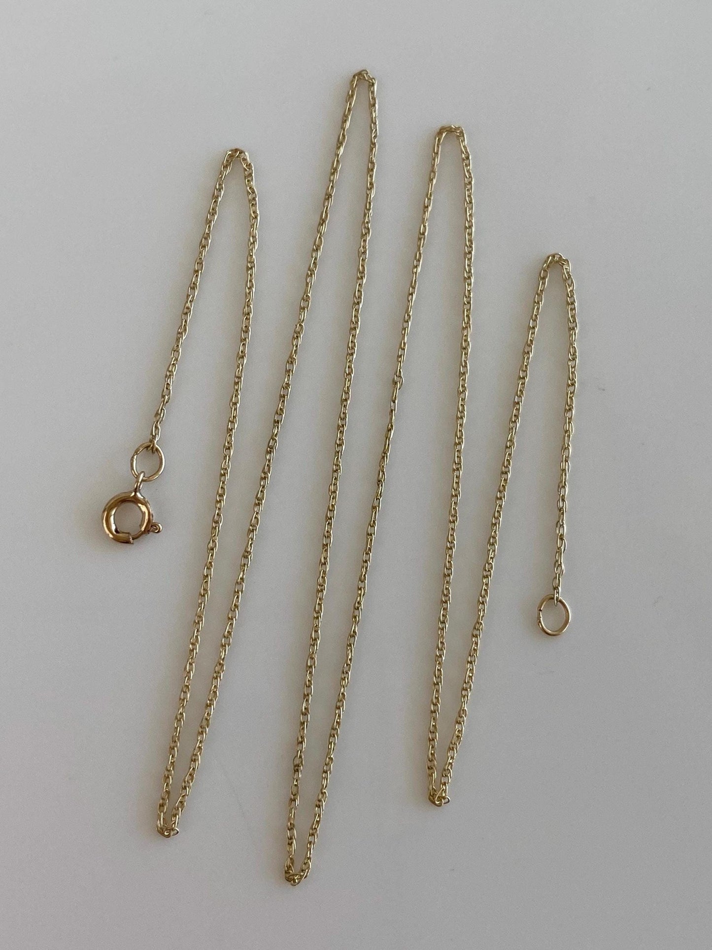 Vintage Solid 10k Yellow Gold Dainty Chain Necklace - 16.25 inches