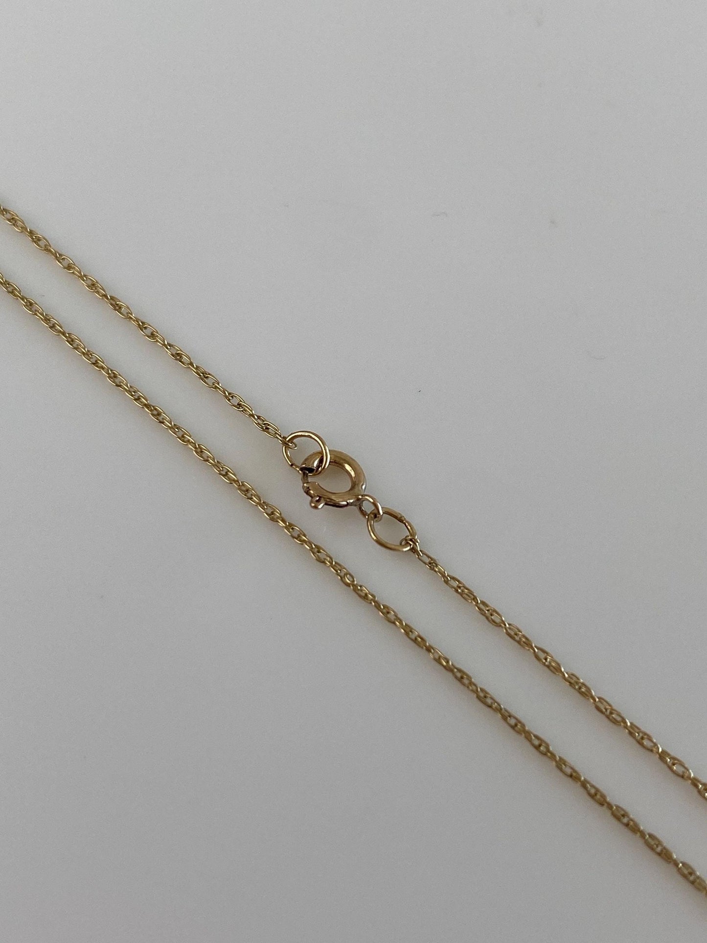 Vintage Solid 10k Yellow Gold Dainty Chain Necklace - 16.25 inches