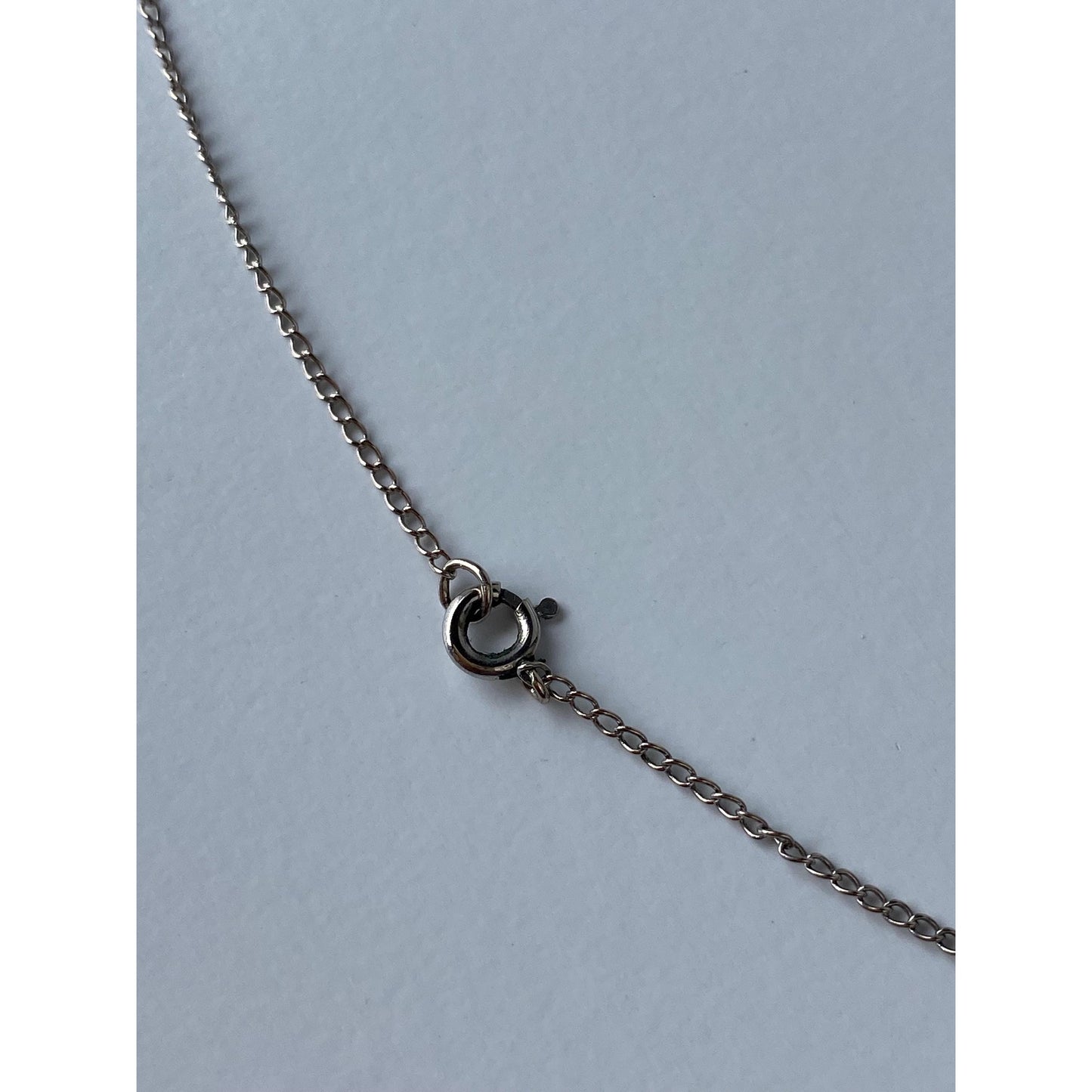 Vintage Solid 14k White Gold Elongated Curb Chain Necklace - 18.75 inches