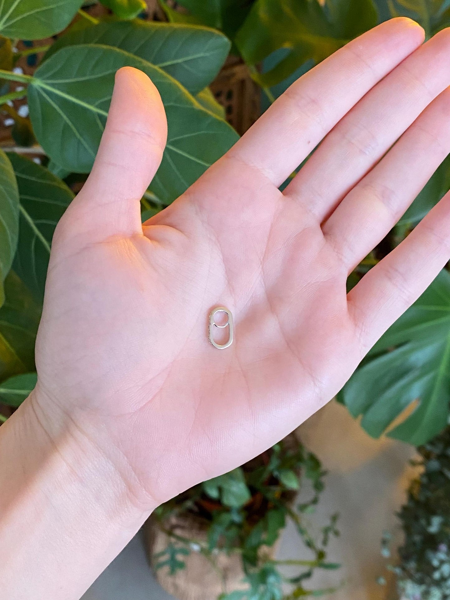 Vintage Solid 14k White Gold Little Diamond Charm