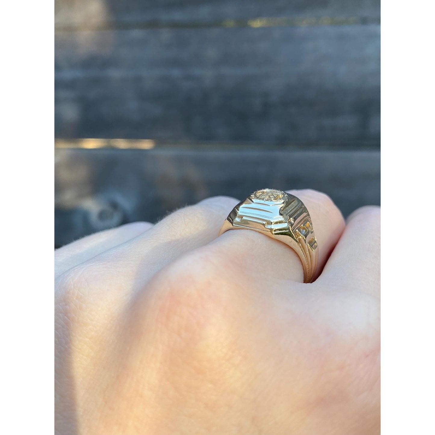 Vintage Solid 10k Yellow Gold 1950 Class Ring - Size 6.25