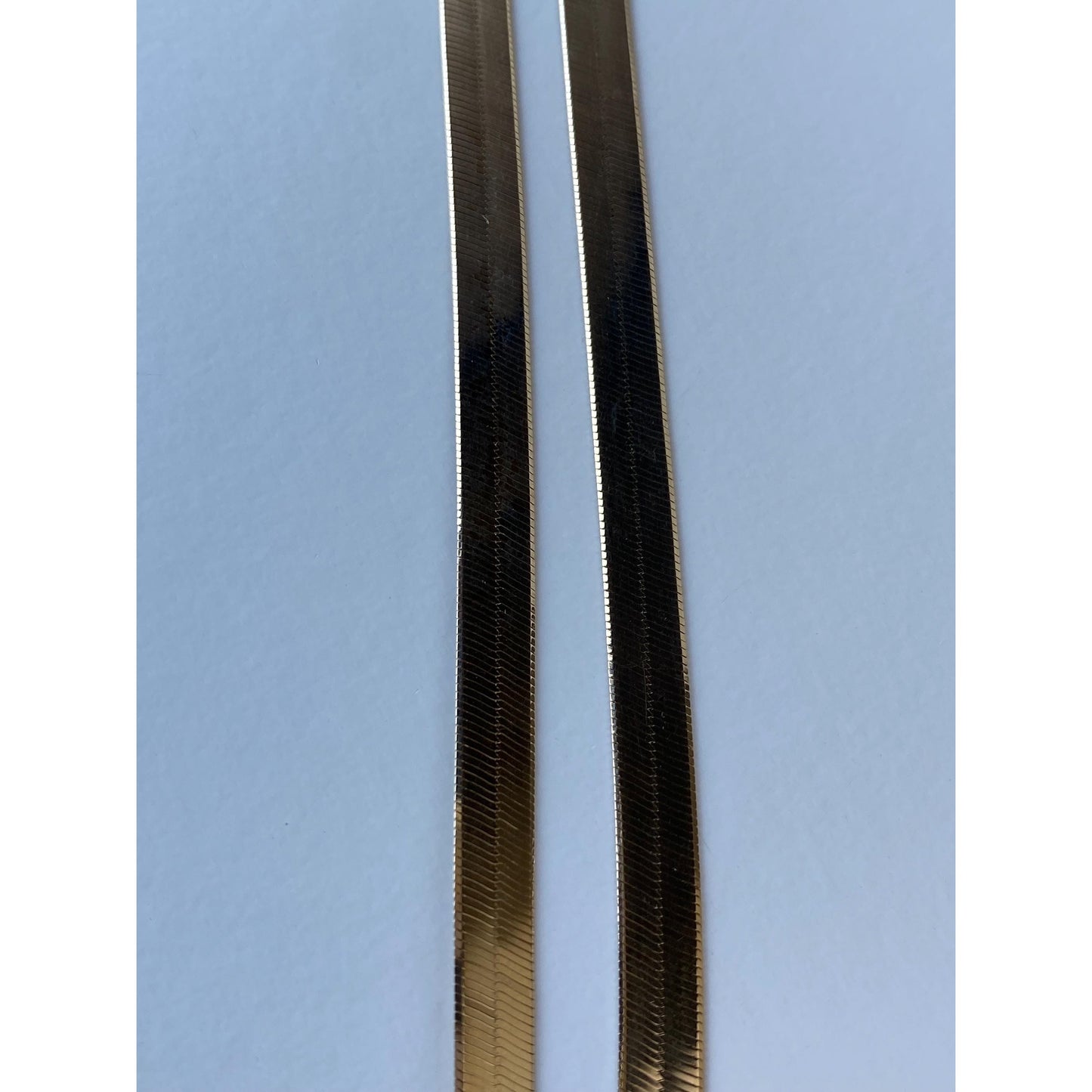 Vintage Solid 14k Yellow Gold Herringbone Chain Necklace - 20 inches