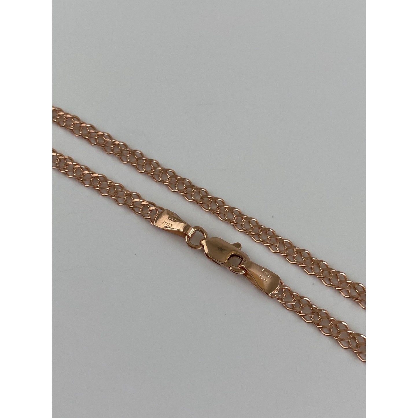 Vintage Solid 14k Rose Gold Fancy Chain Bracelet - 7 inches