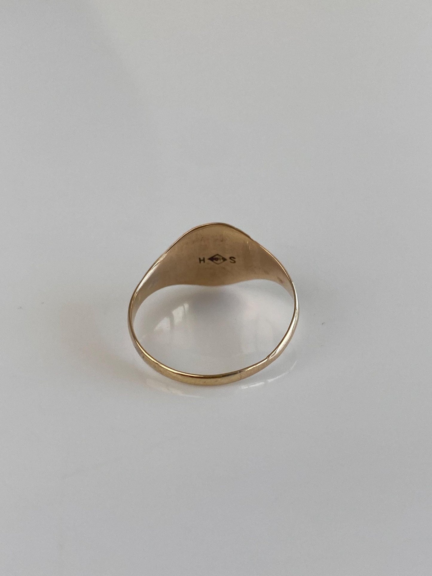 Vintage Solid 9k Rosey Gold Monogram 'RS' Signet Ring - Size 6.25