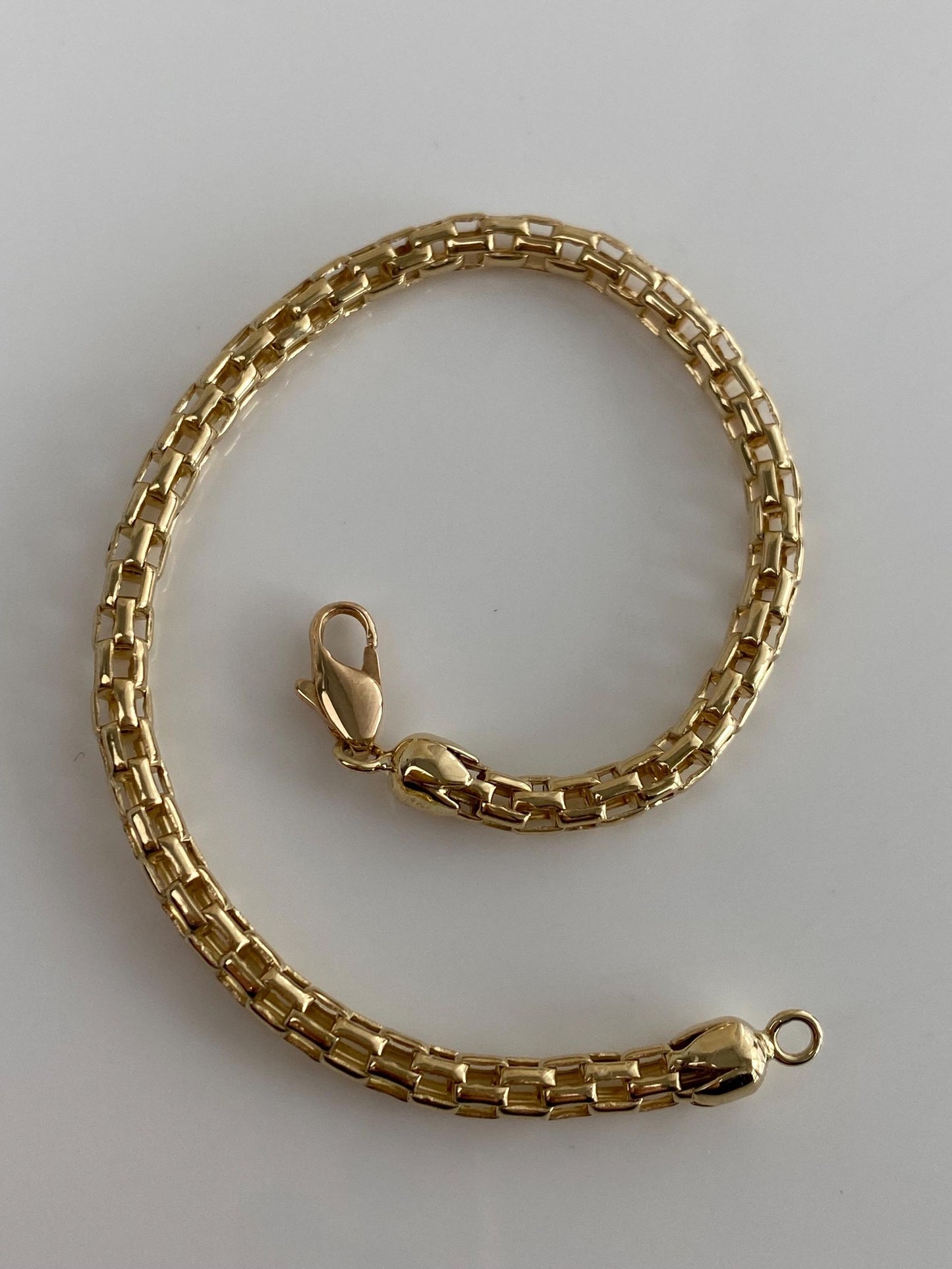 Vintage Solid 14k Yellow Gold Open Weave Bracelet - 7.75 inches