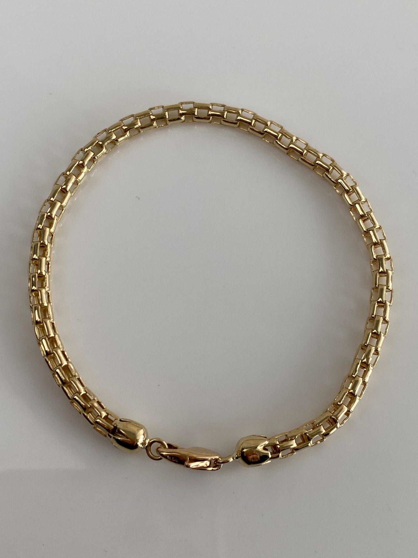 Vintage Solid 14k Yellow Gold Open Weave Bracelet - 7.75 inches