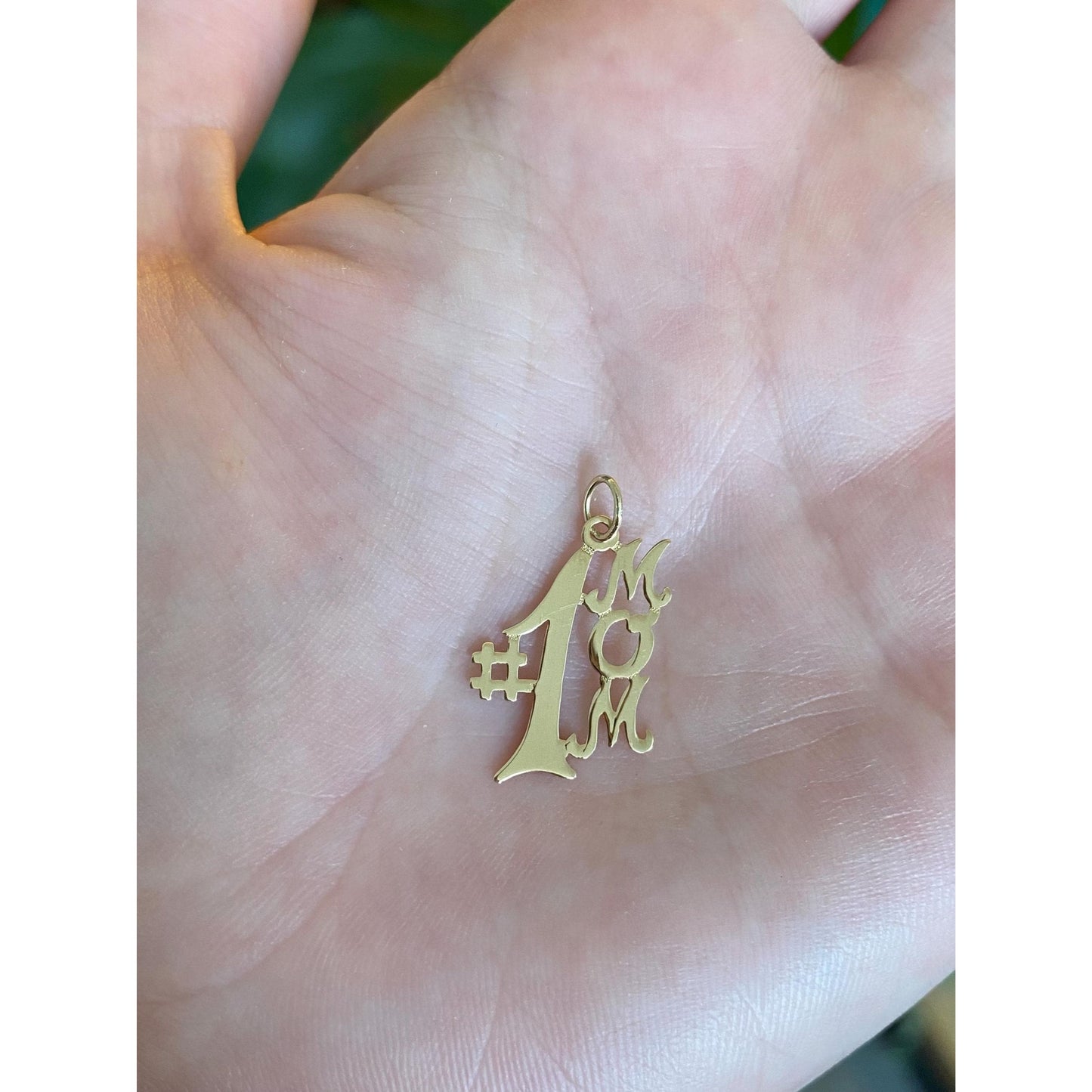 Vintage Solid 14k Yellow Gold #1 Mom Charm