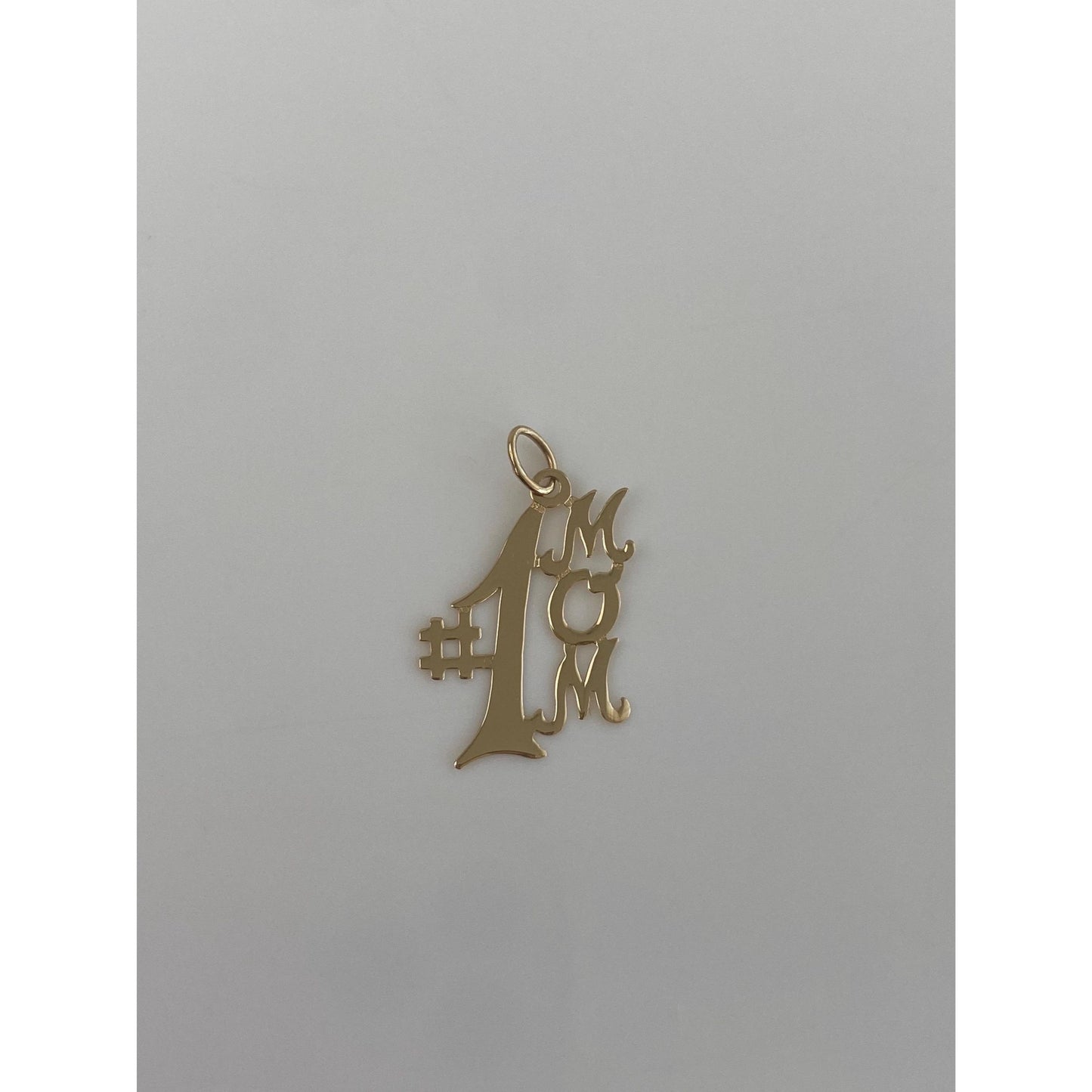 Vintage Solid 14k Yellow Gold #1 Mom Charm