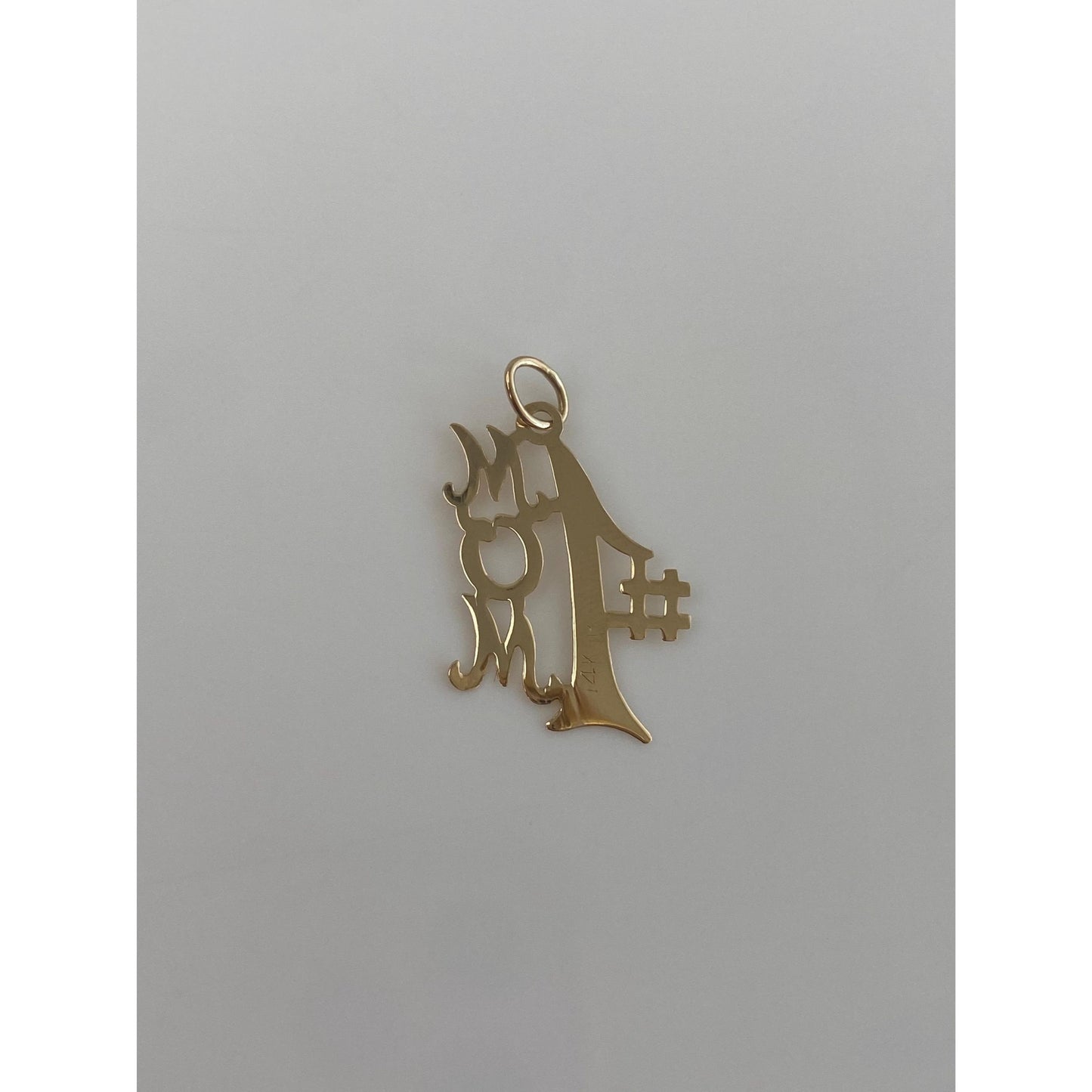 Vintage Solid 14k Yellow Gold #1 Mom Charm