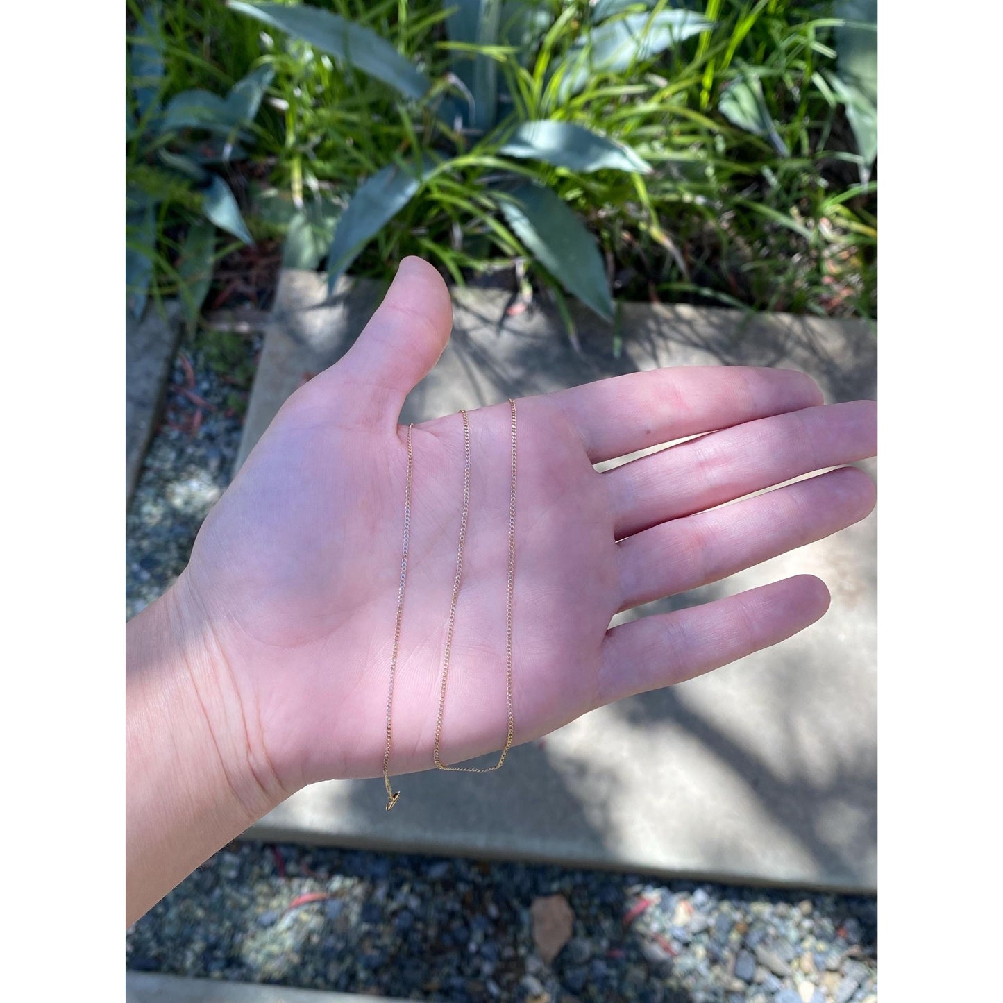 Vintage Solid 14k Yellow Gold Tight Curb Chain Necklace - 15 inches