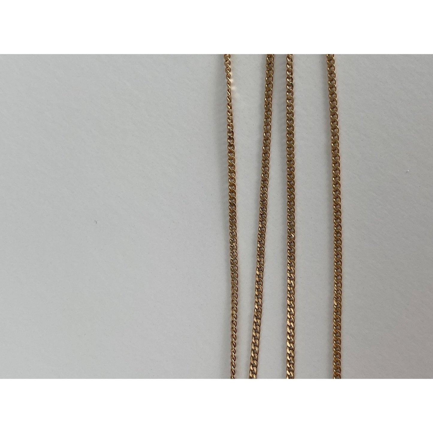 Vintage Solid 14k Yellow Gold Tight Curb Chain Necklace - 15 inches