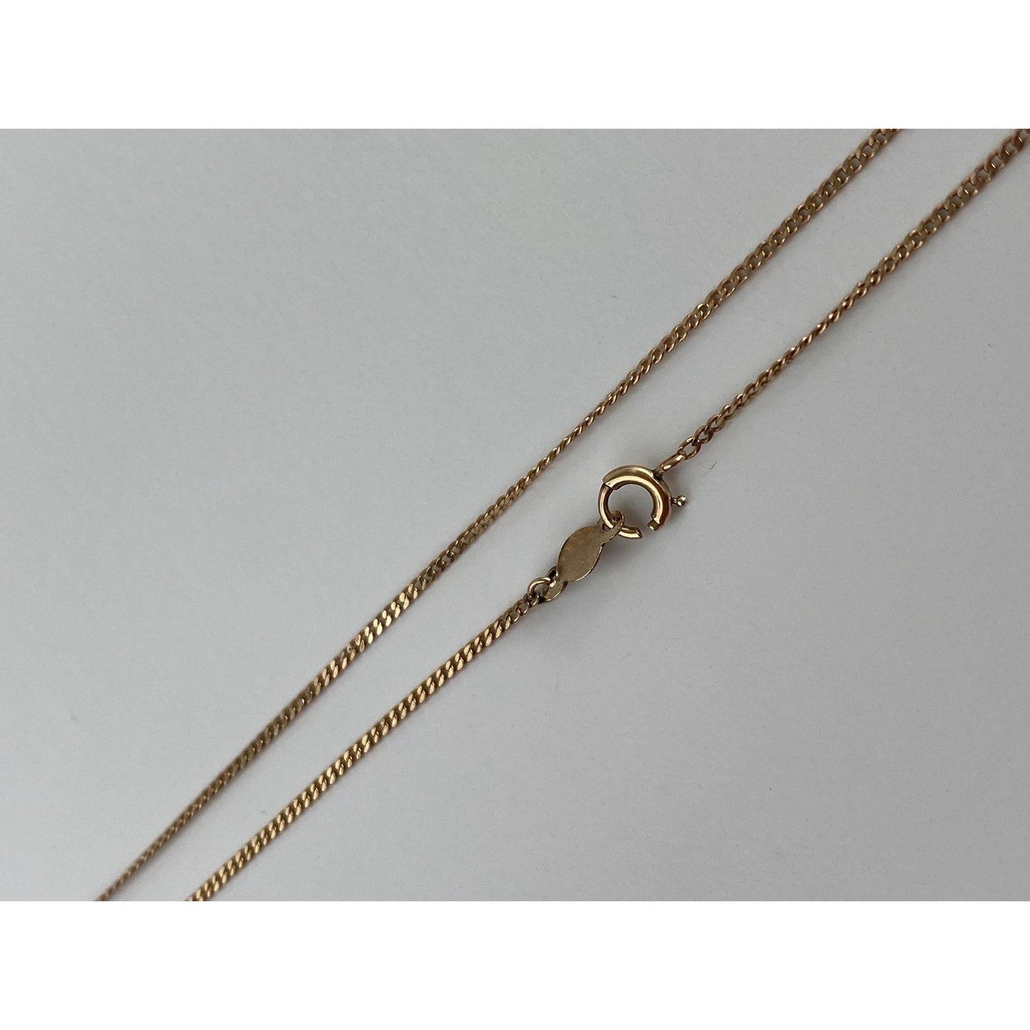 Vintage Solid 14k Yellow Gold Tight Curb Chain Necklace - 15 inches