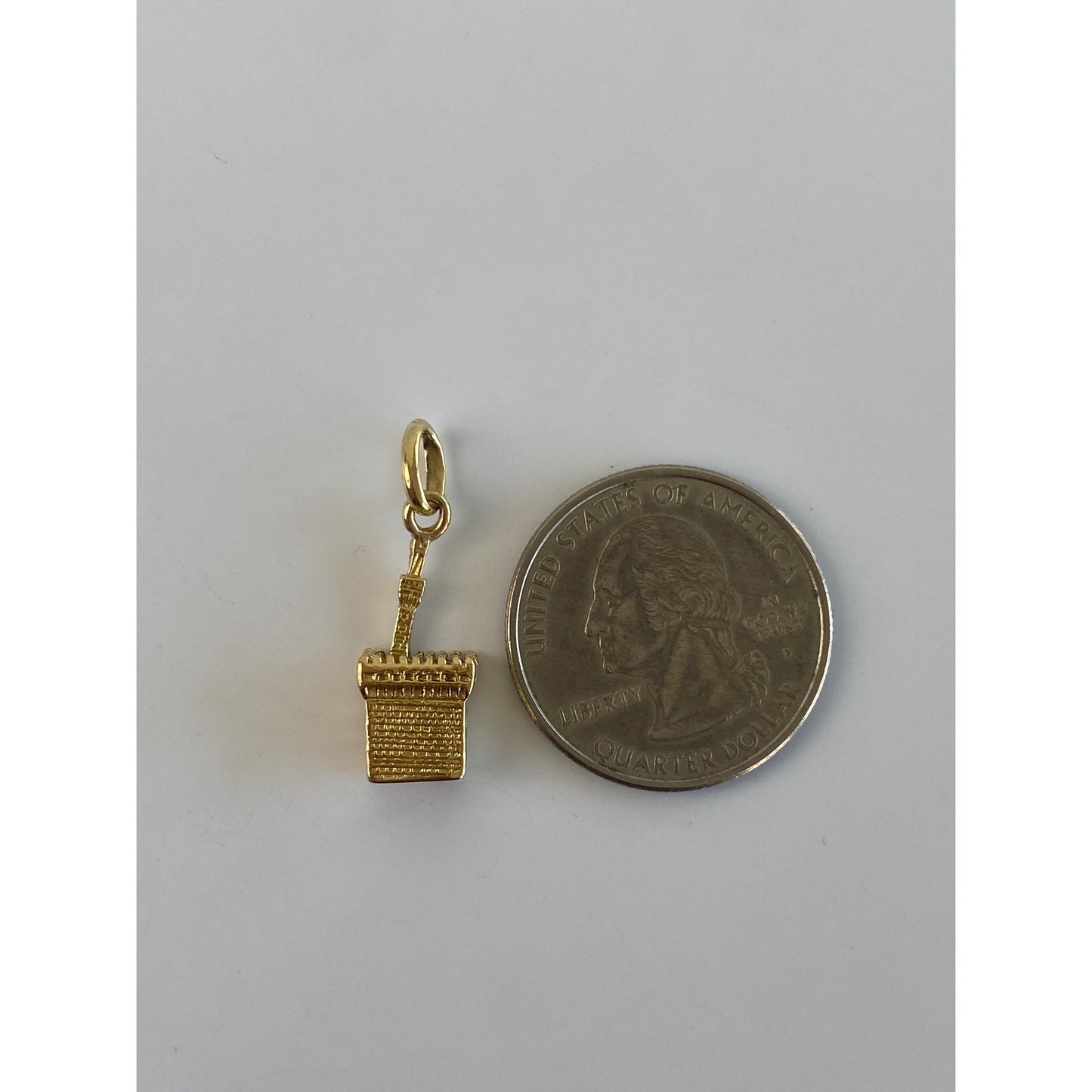 Vintage Solid 18k Yellow Gold Medieval Building Charm