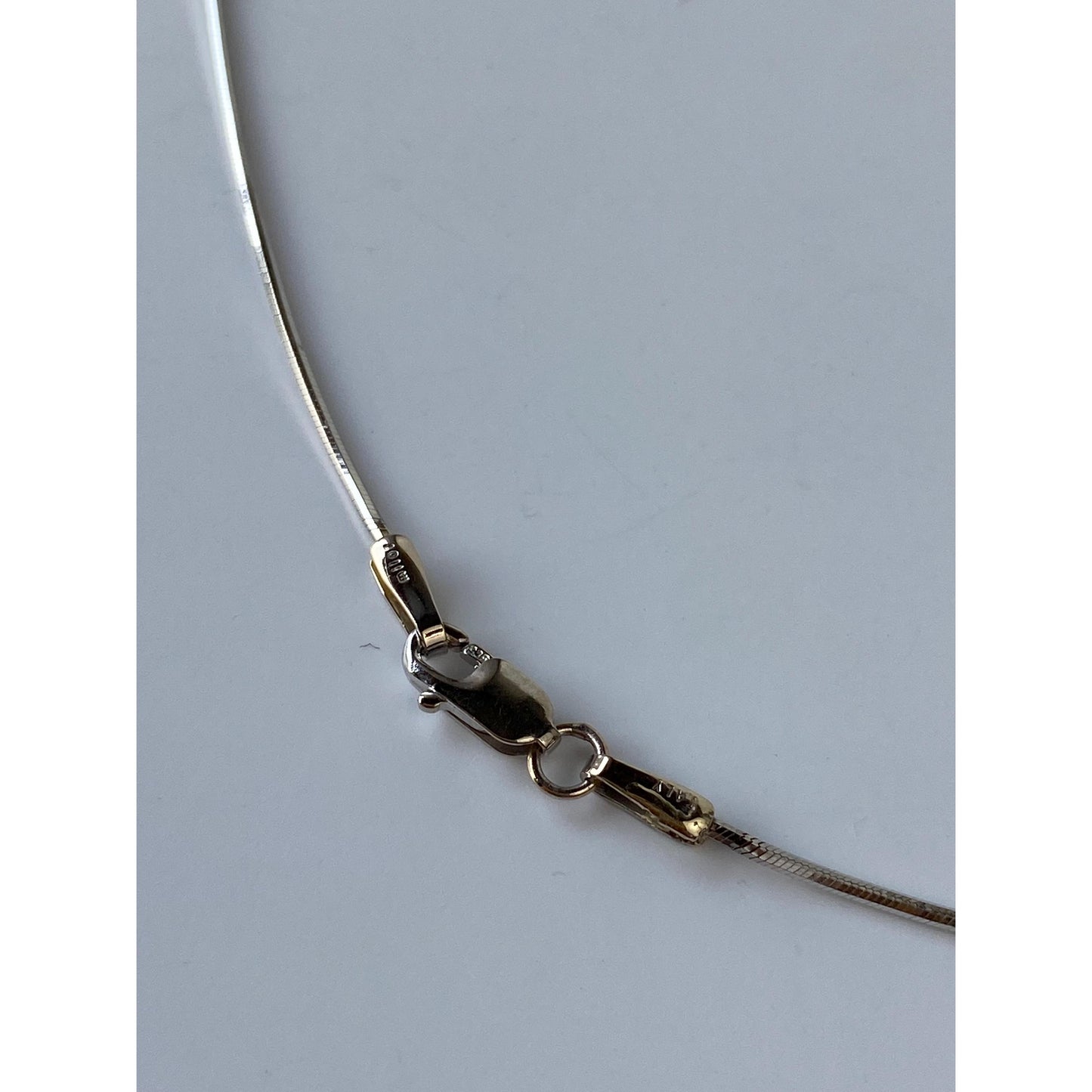Vintage Solid 14k White Gold Square Snake Chain Necklace - 17.75 inches