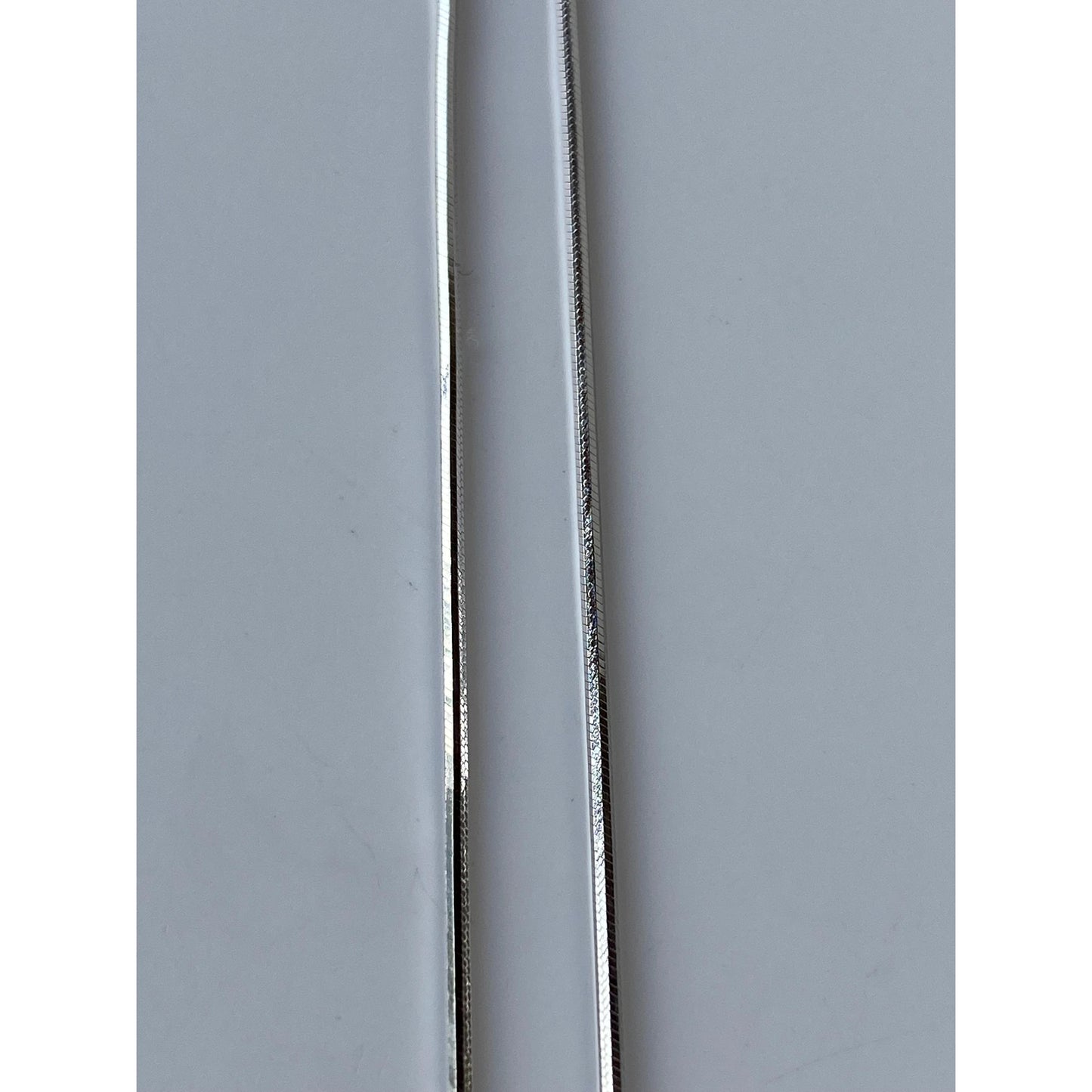 Vintage Solid 14k White Gold Square Snake Chain Necklace - 17.75 inches