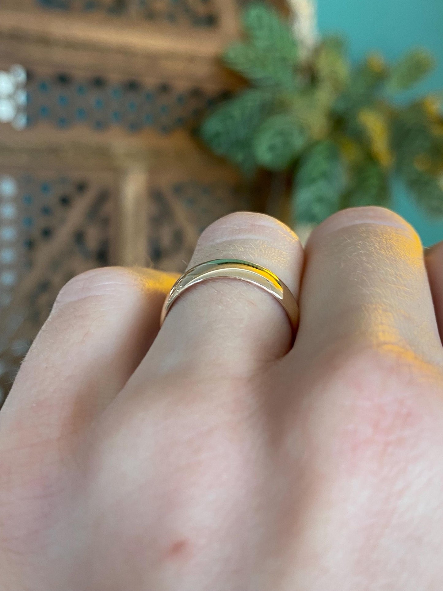 Vintage Solid 14k Rose Gold Ring Band - Size 5.5