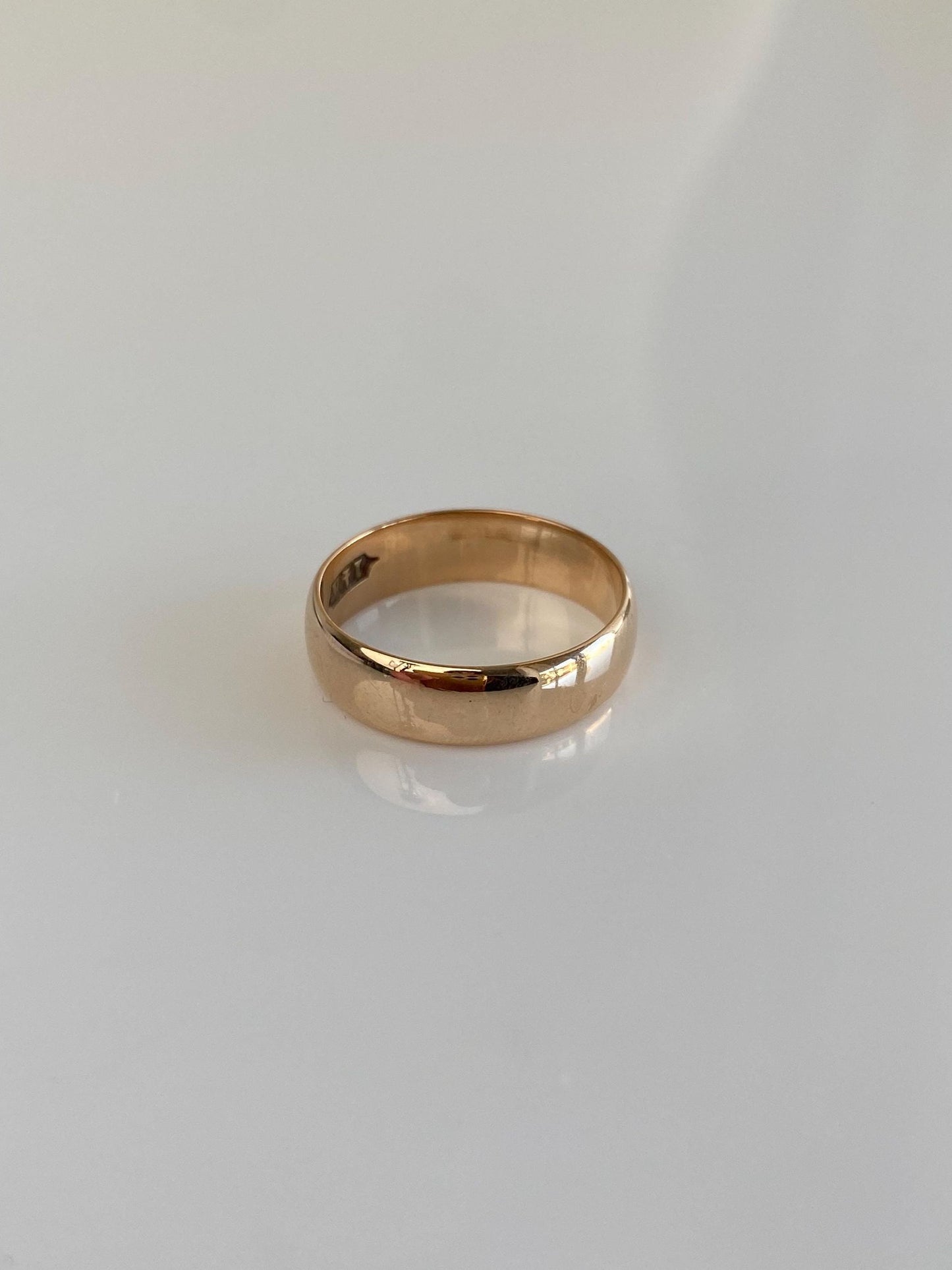 Vintage Solid 14k Rose Gold Ring Band - Size 5.5