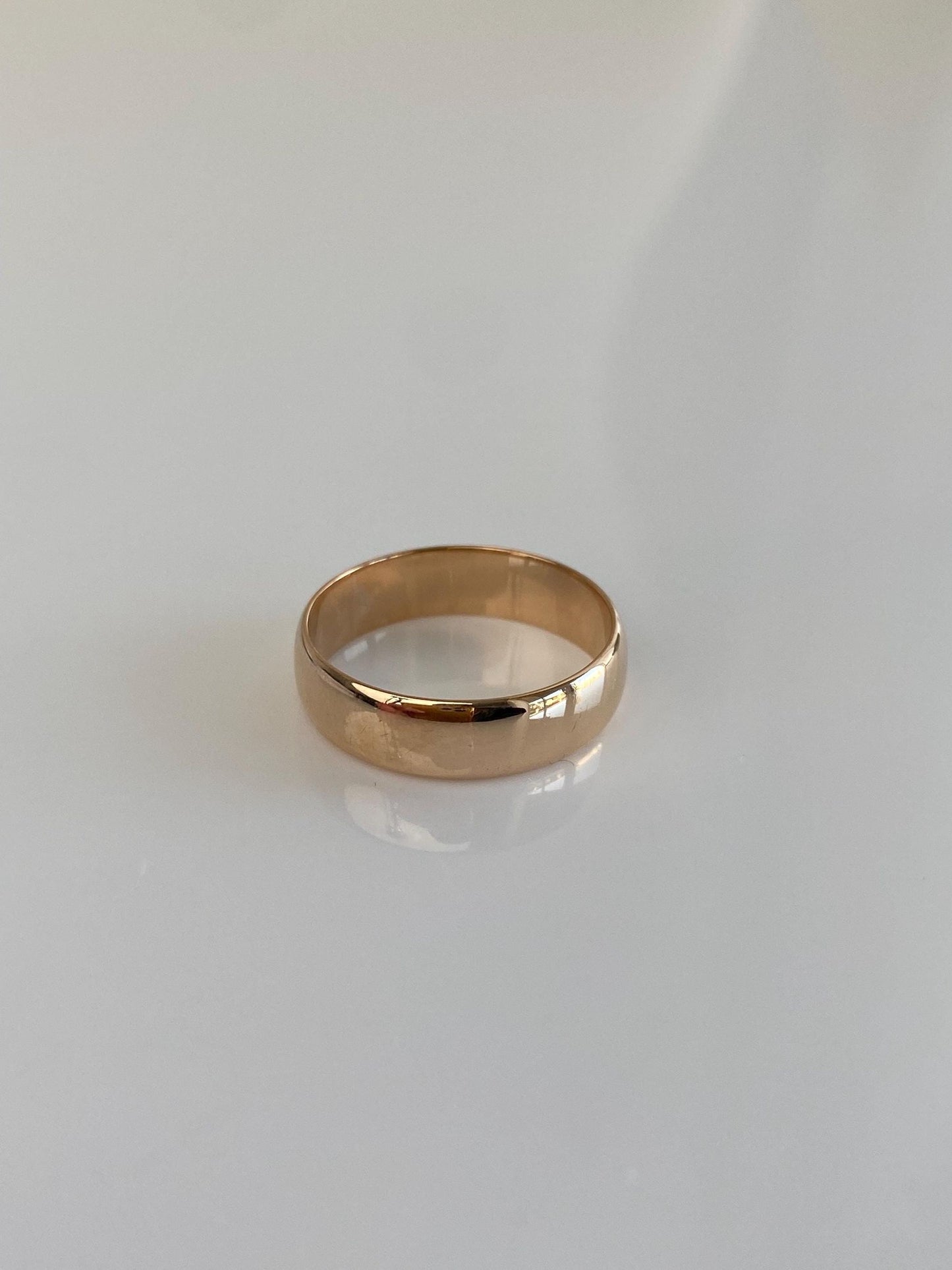 Vintage Solid 14k Rose Gold Ring Band - Size 5.5