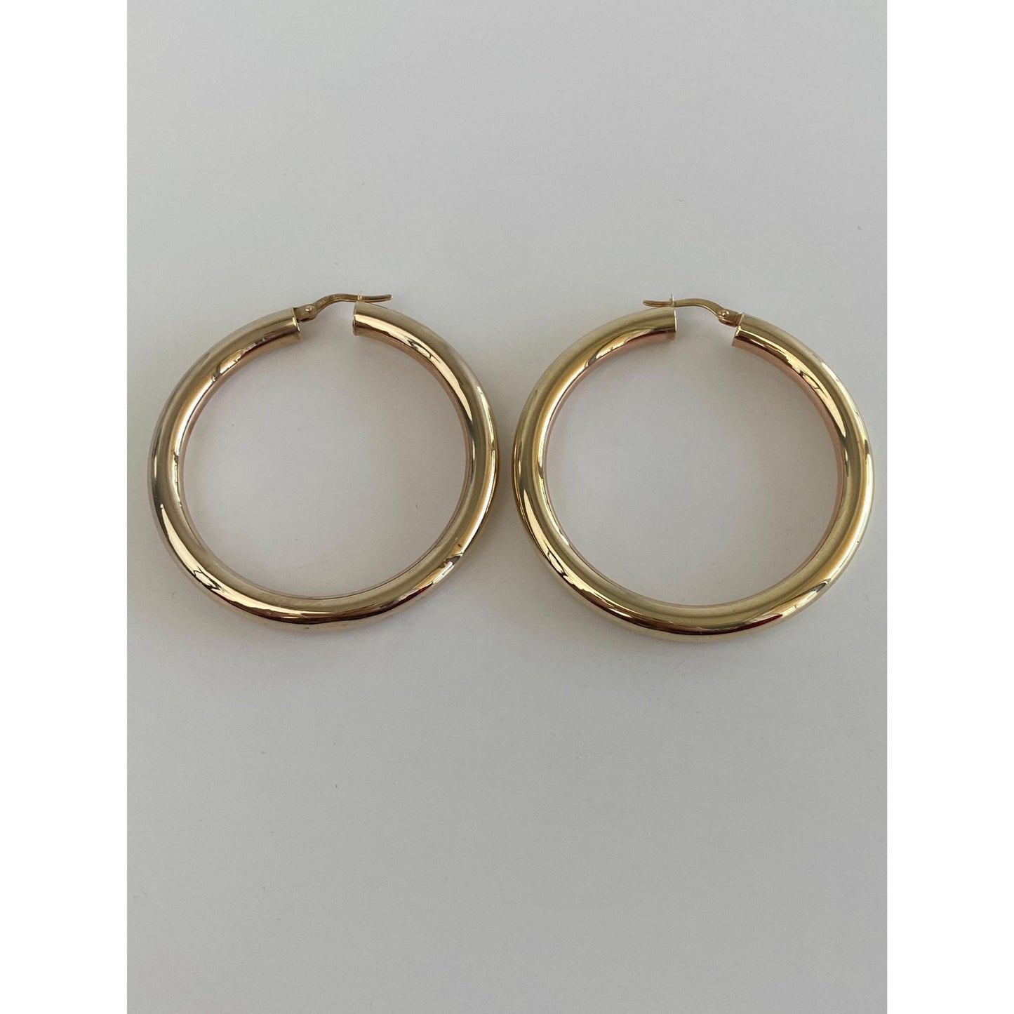 Vintage 14k Yellow Gold Chunky Hoop Earrings
