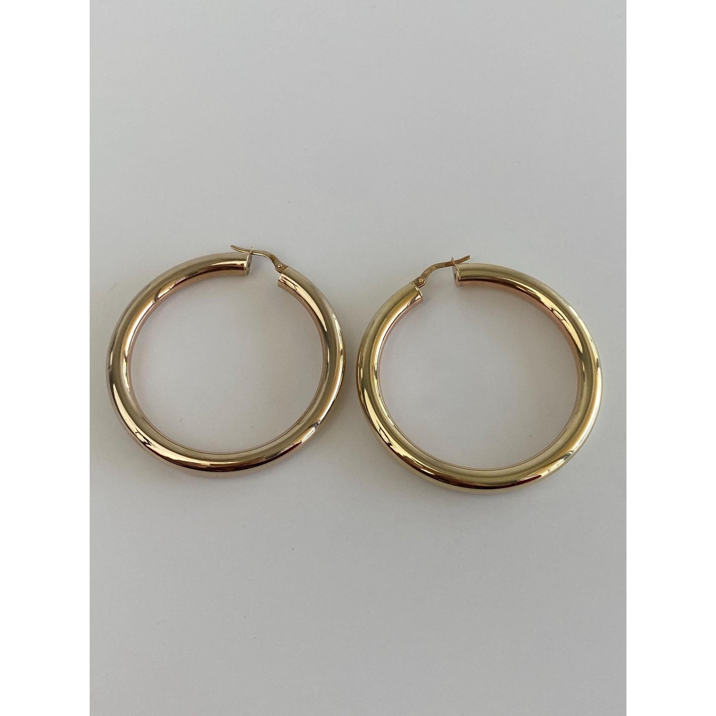 Vintage 14k Yellow Gold Chunky Hoop Earrings