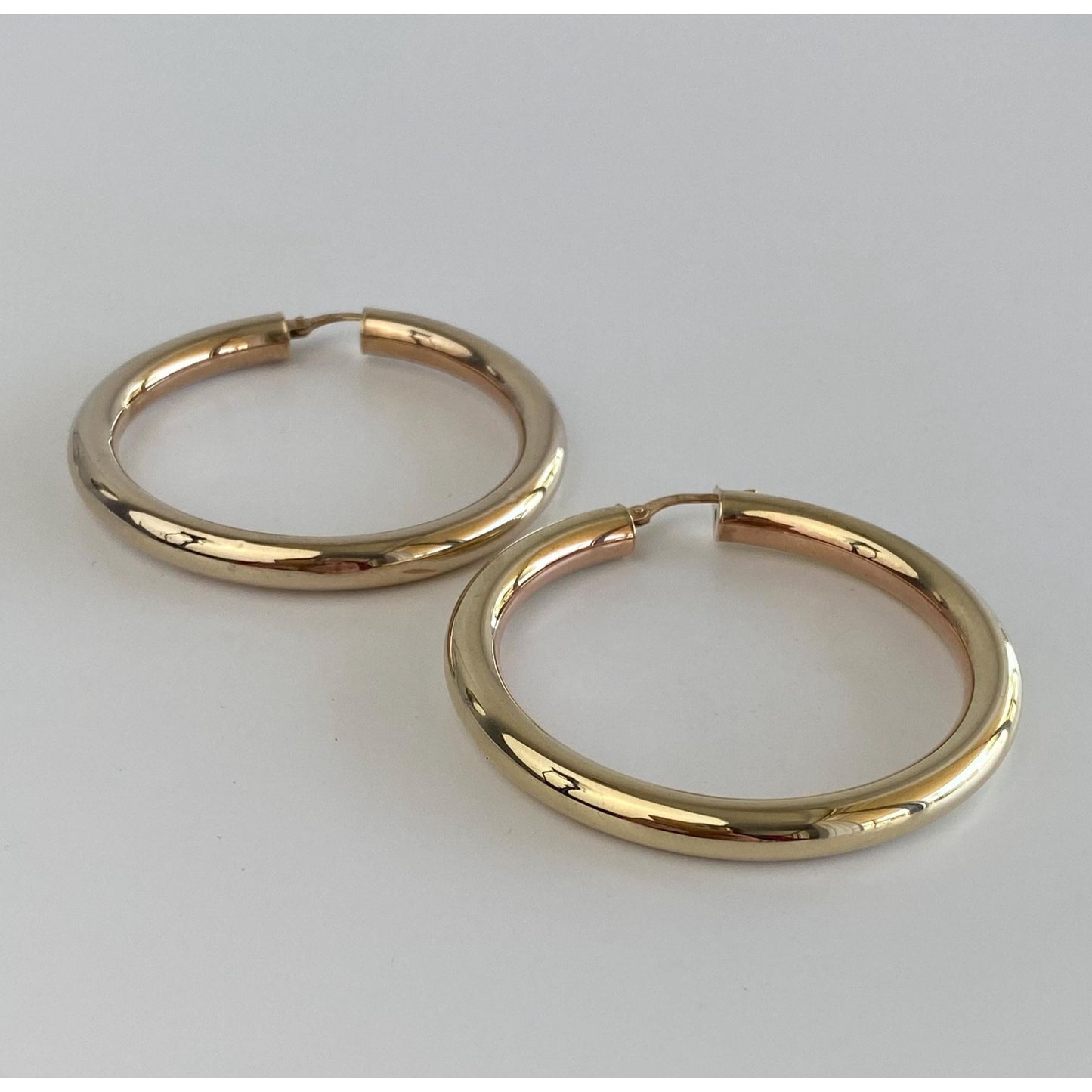 Vintage 14k Yellow Gold Chunky Hoop Earrings