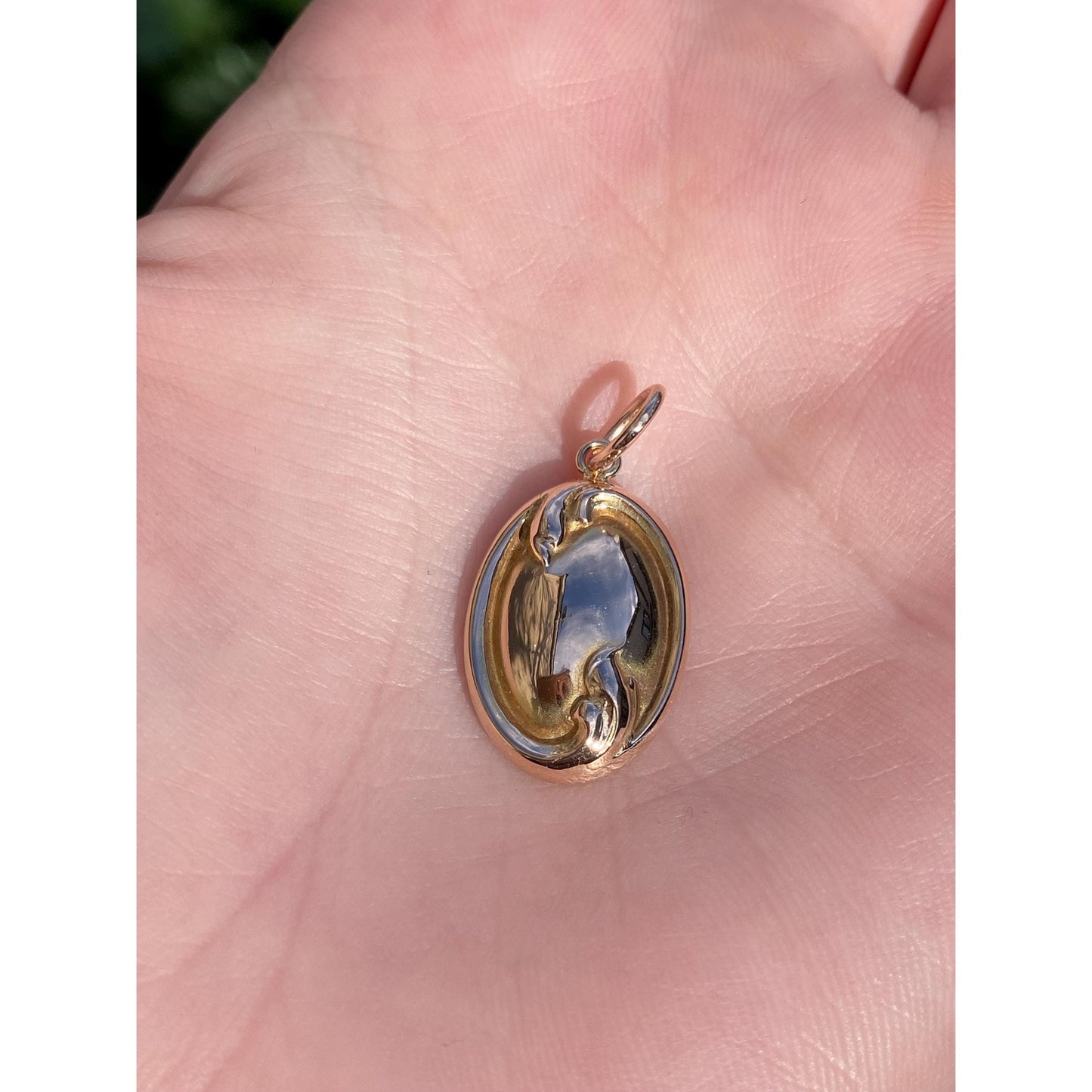 Vintage Solid 14k Yellow Gold Scrollwork Cufflink Conversion Charm