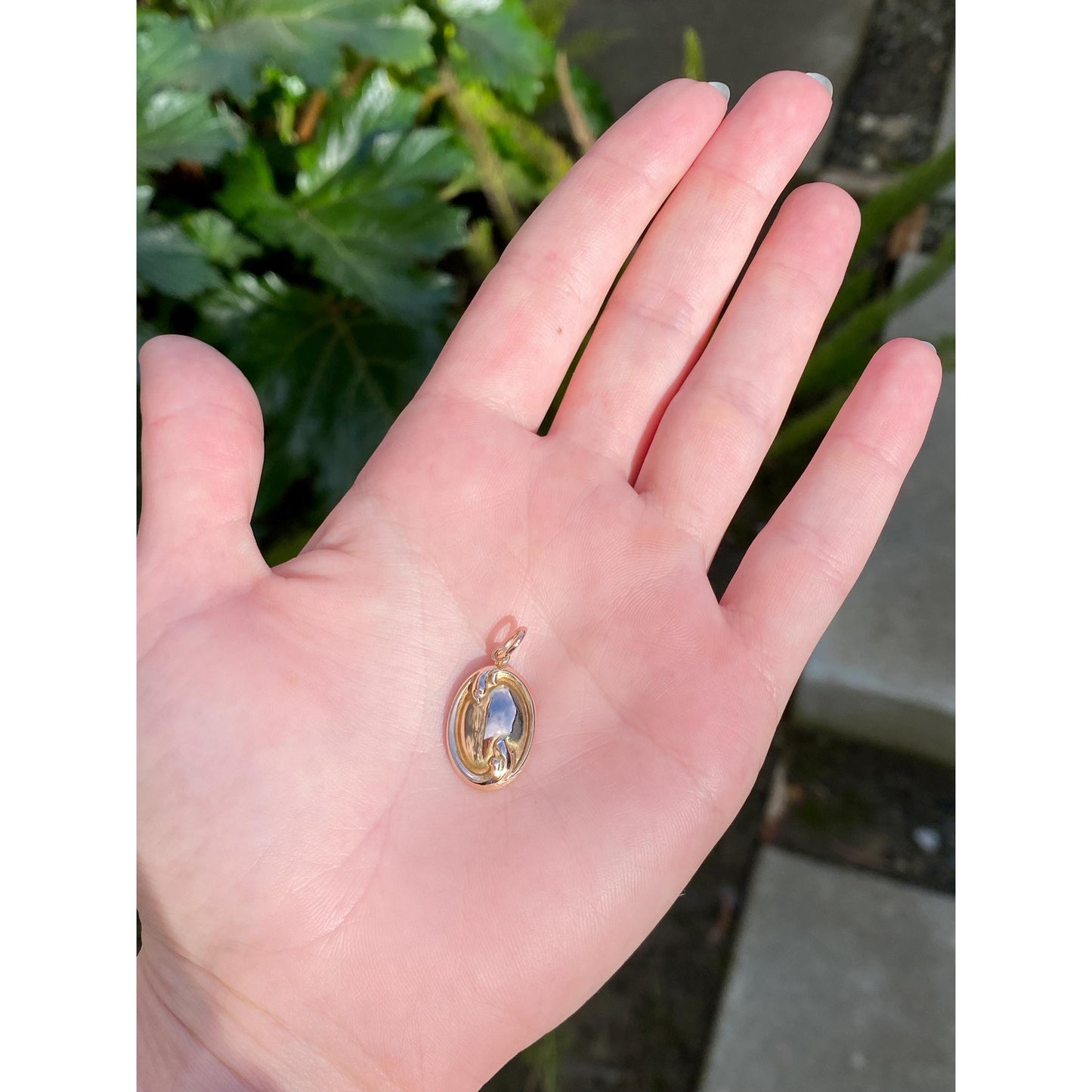 Vintage Solid 14k Yellow Gold Scrollwork Cufflink Conversion Charm