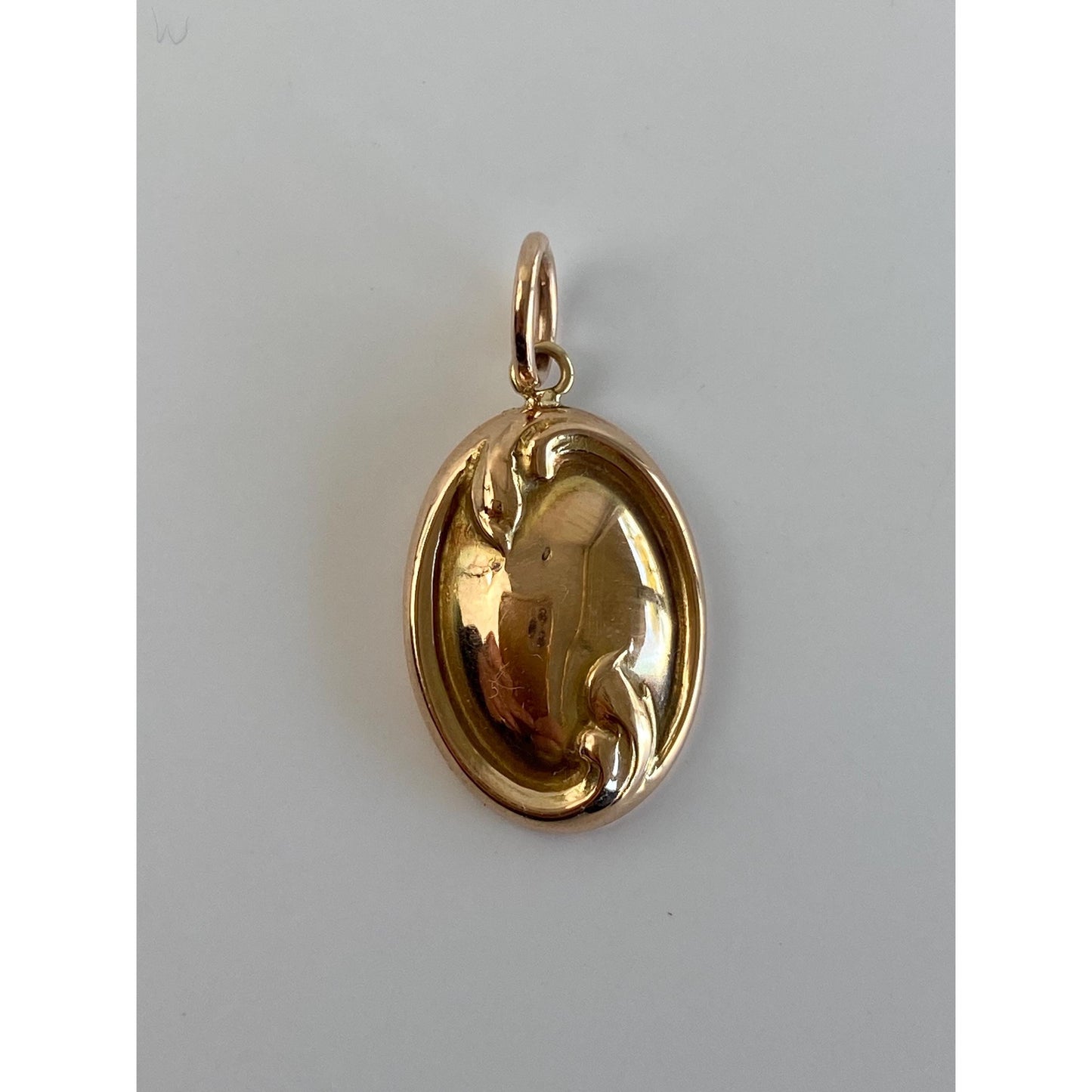 Vintage Solid 14k Yellow Gold Scrollwork Cufflink Conversion Charm