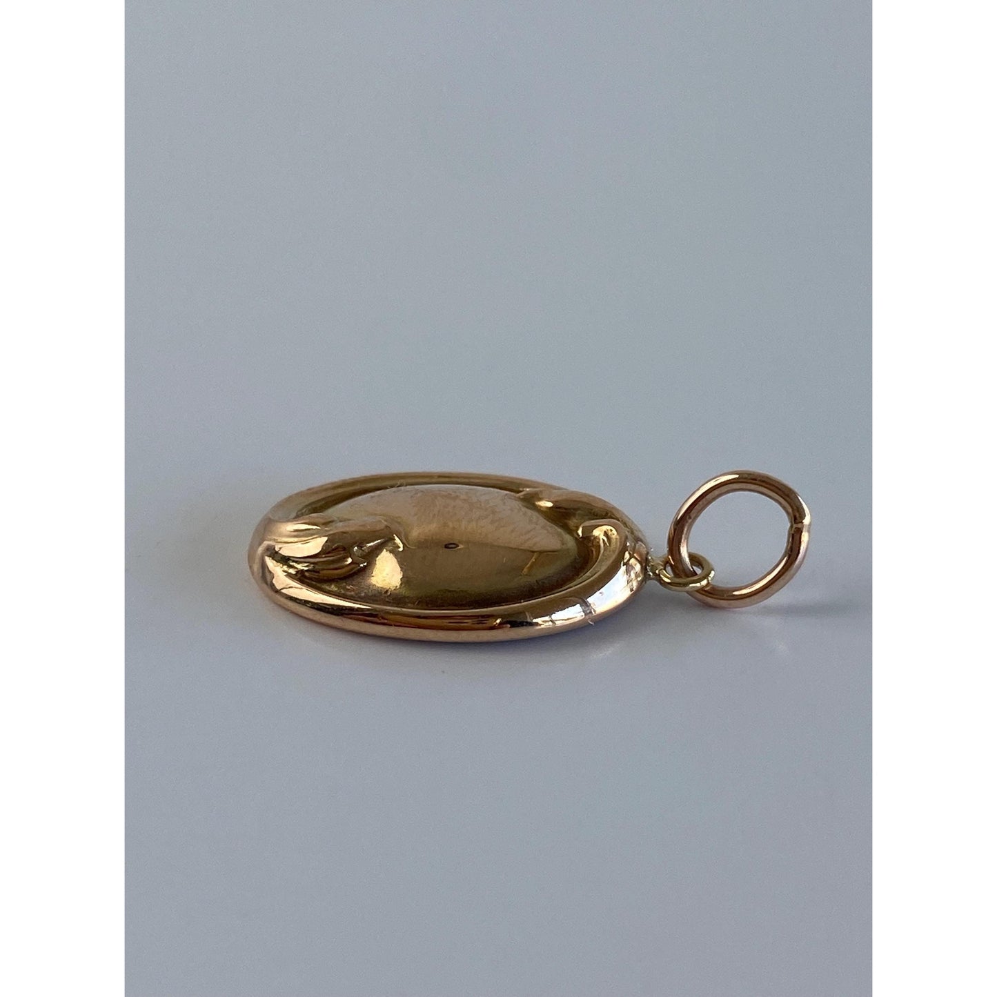 Vintage Solid 14k Yellow Gold Scrollwork Cufflink Conversion Charm