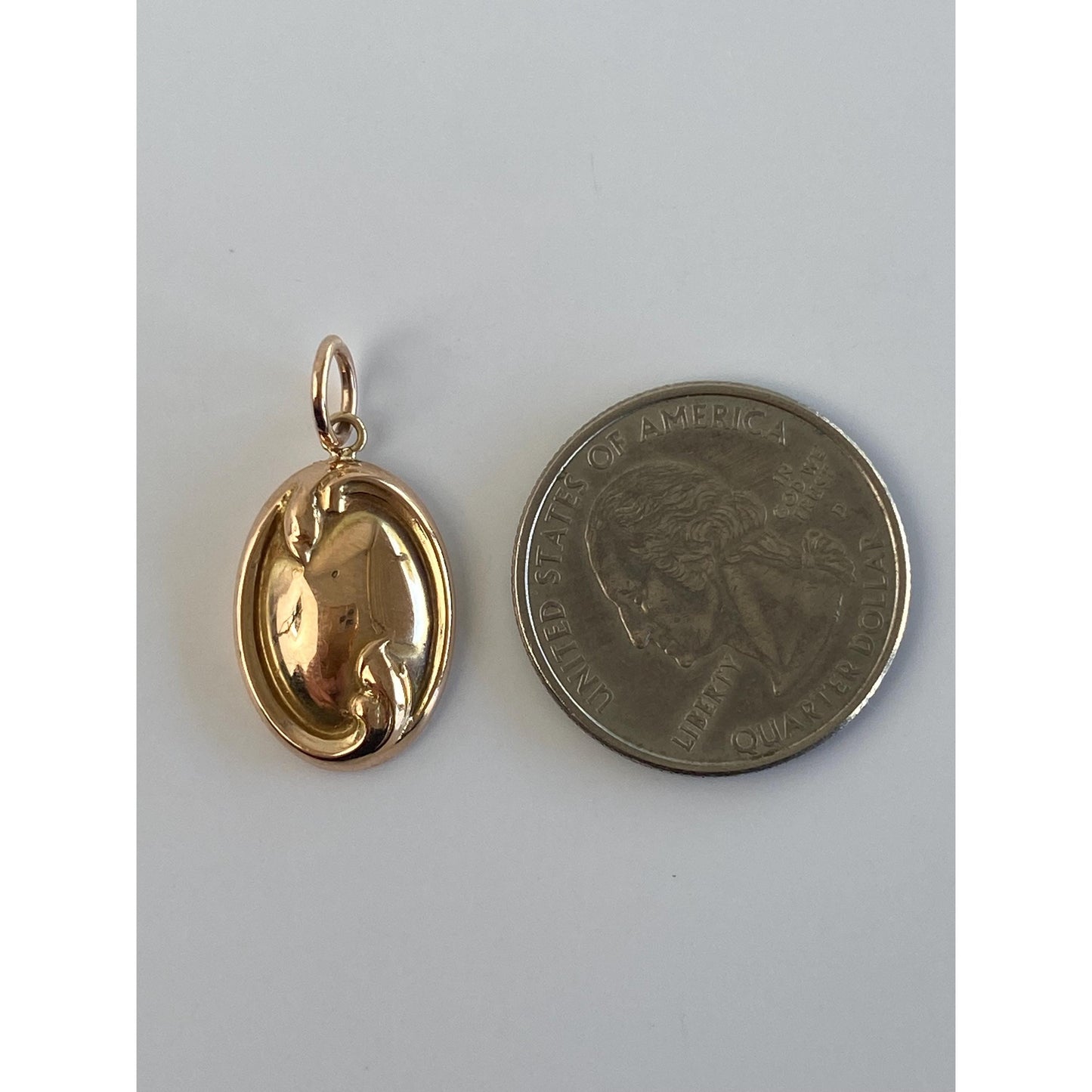 Vintage Solid 14k Yellow Gold Scrollwork Cufflink Conversion Charm