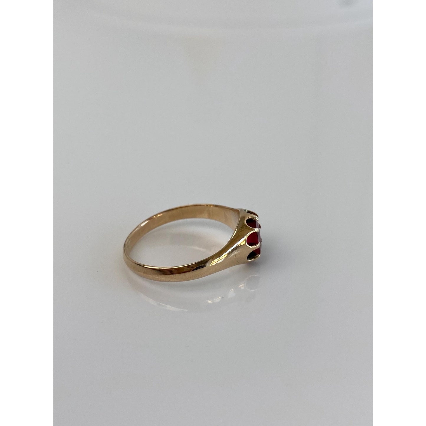 Vintage Solid 10k Yellow Gold Carnelian Ring - Size 8.75