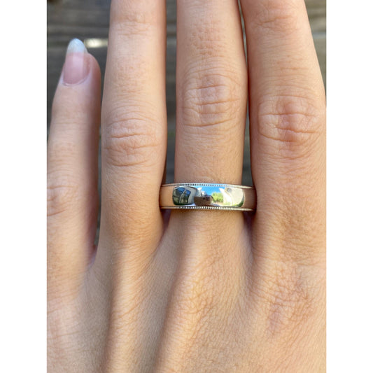 Tiffany & Co. Solid Platinum Milgrain Ring Band - Size 12