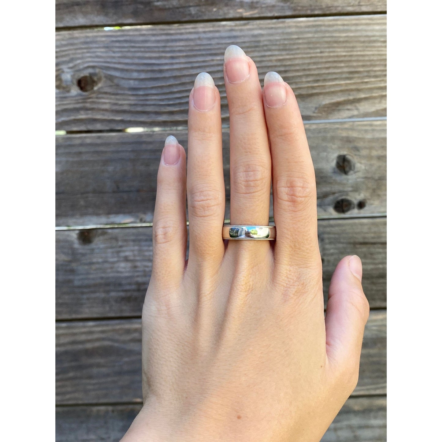 Tiffany & Co. Solid Platinum Milgrain Ring Band - Size 12