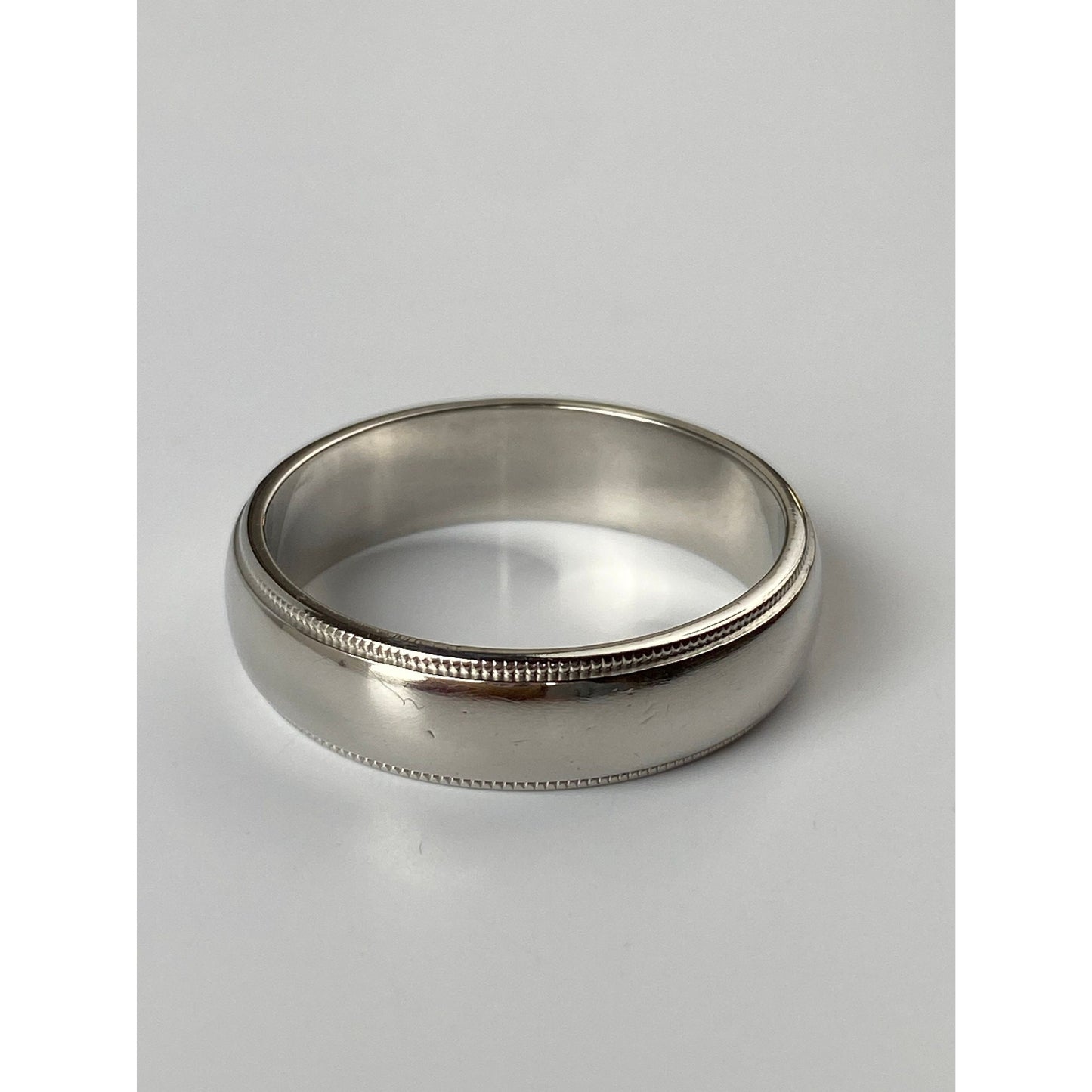 Tiffany & Co. Solid Platinum Milgrain Ring Band - Size 12